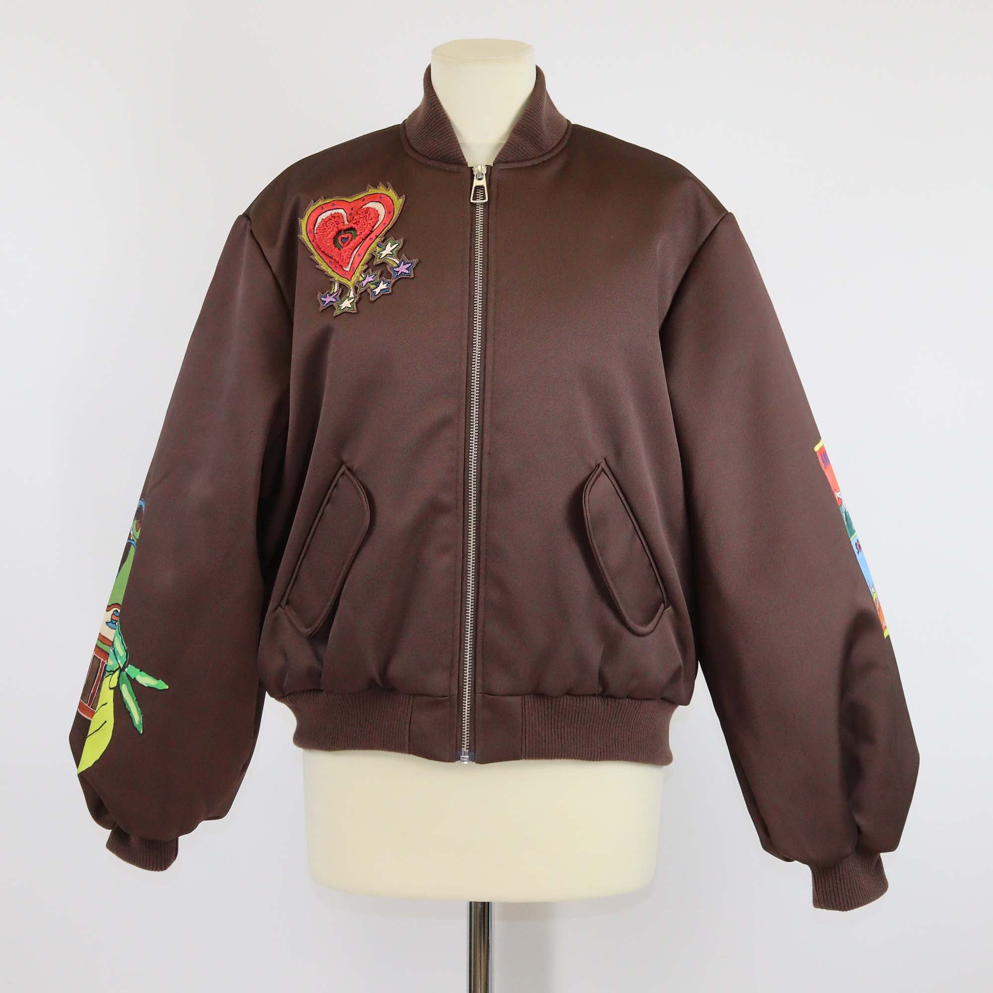 Alemais Brown Fredo Bomber Jacket