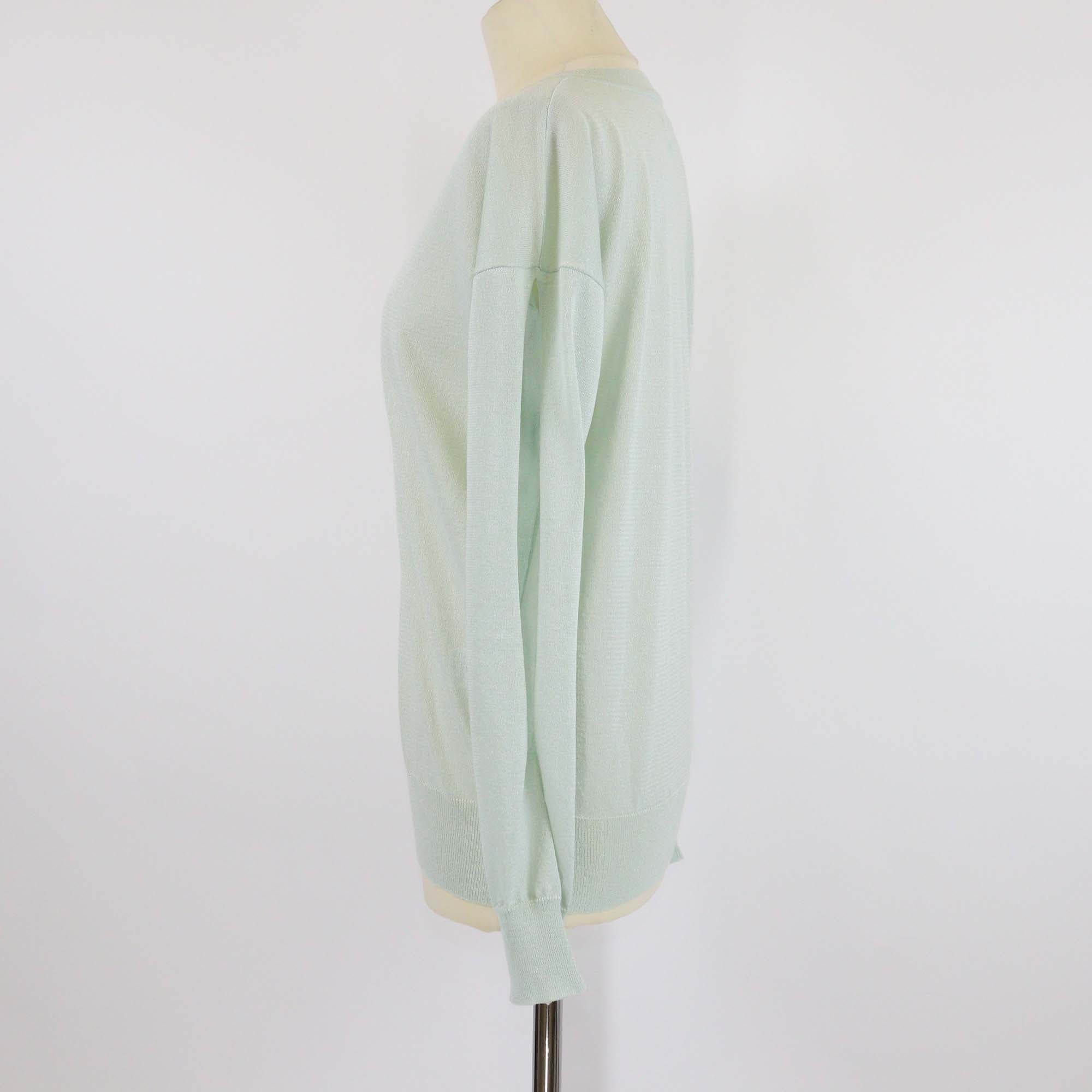 Zadig & Voltaire Light Green Viscose V Neck Thin Sweater