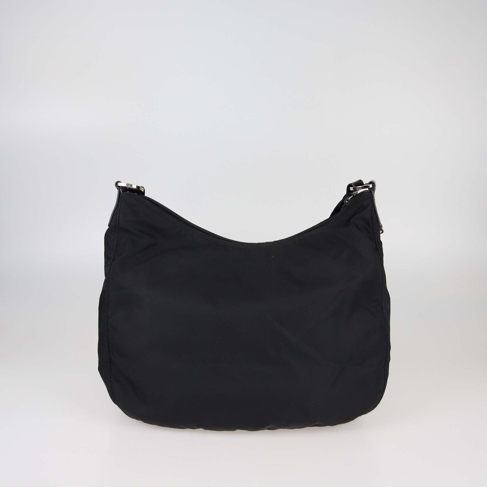 Prada Black Nylon Triple Pocket Shoulder Bag Womens Prada