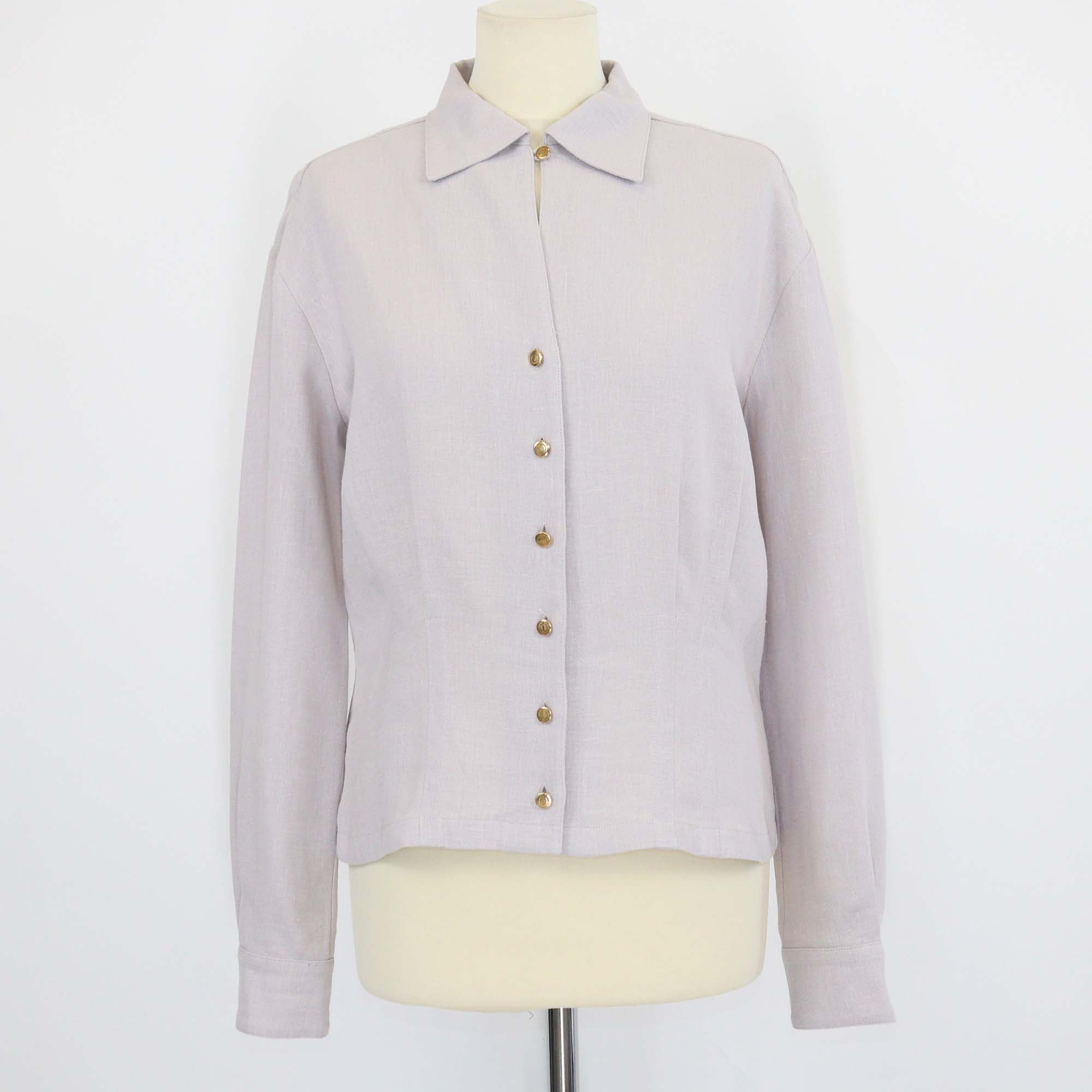 Loro Piana Light Mauve Linen Katherine Long Sleeve Shirt
