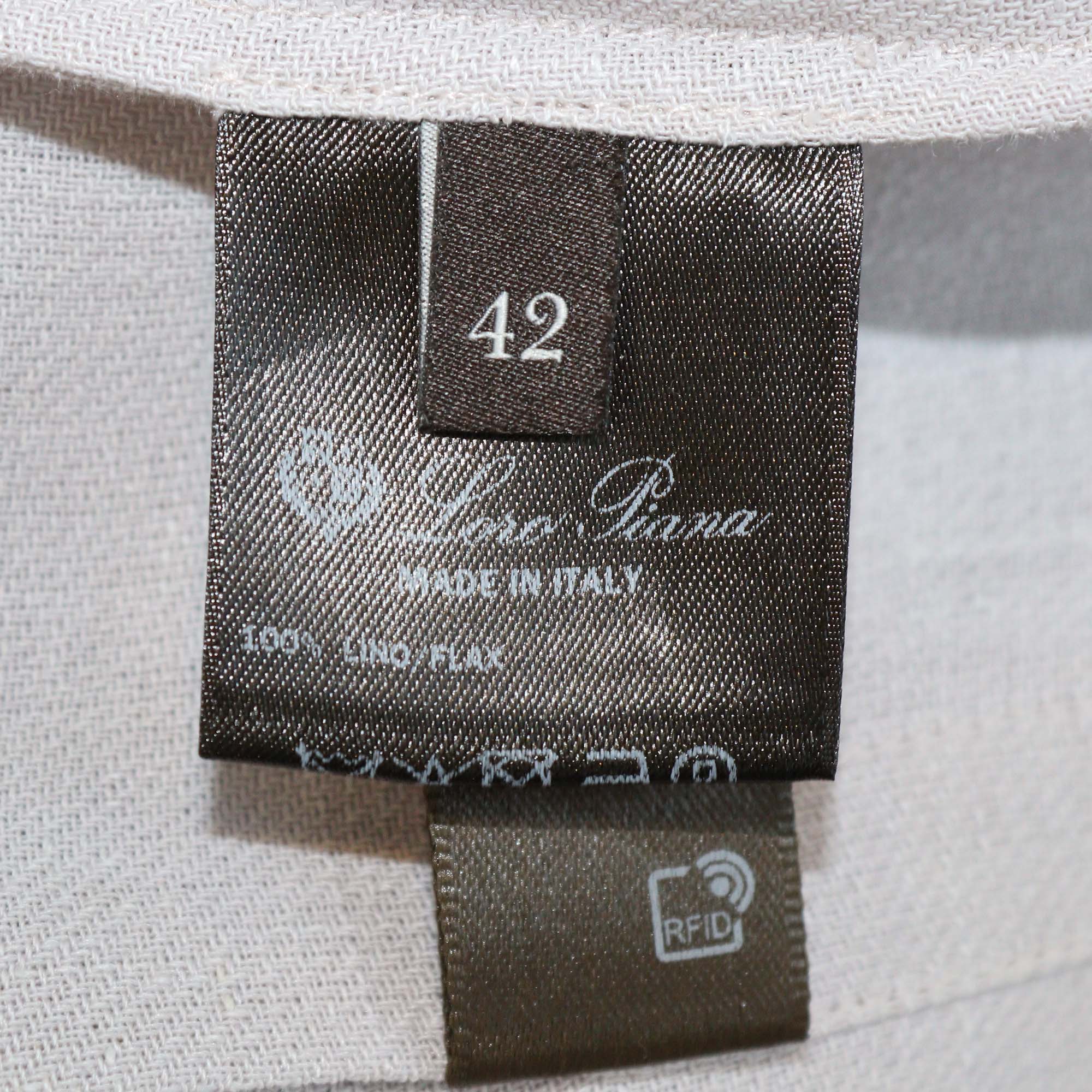 Loro Piana Light Mauve Linen Katherine Long Sleeve Shirt