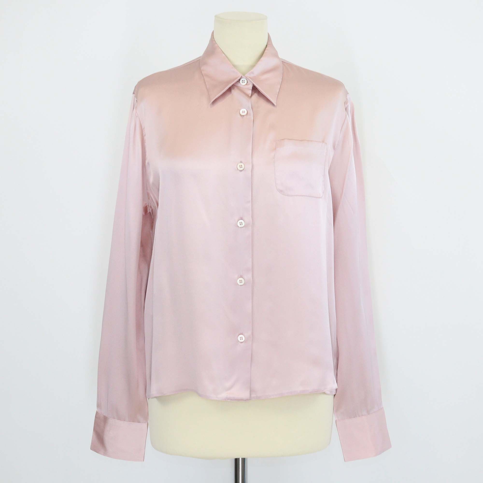 Prada Pink Satin Button Front Shirt
