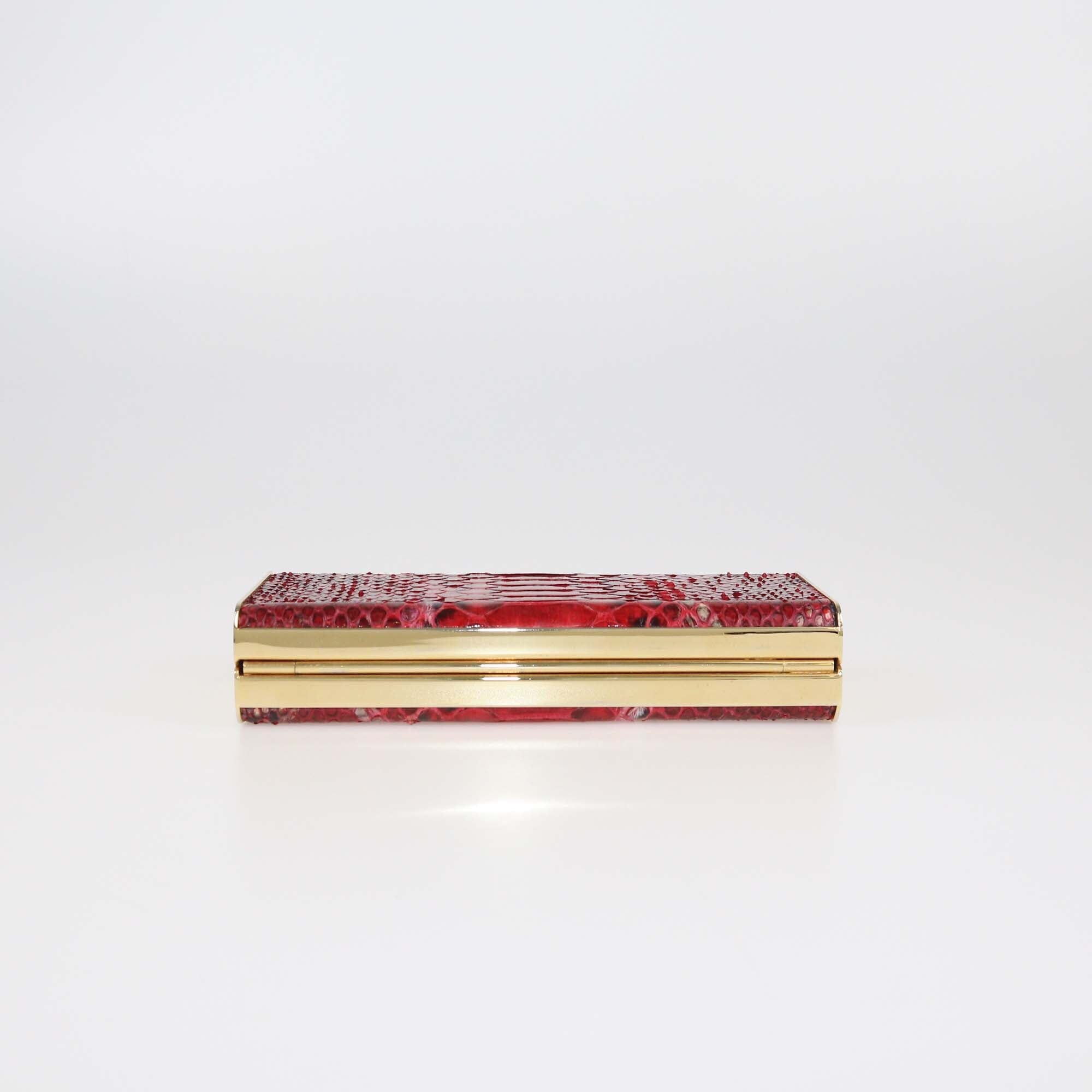 Carolina Herrera Red Box Chain Clutch Womens Carolina Herrera