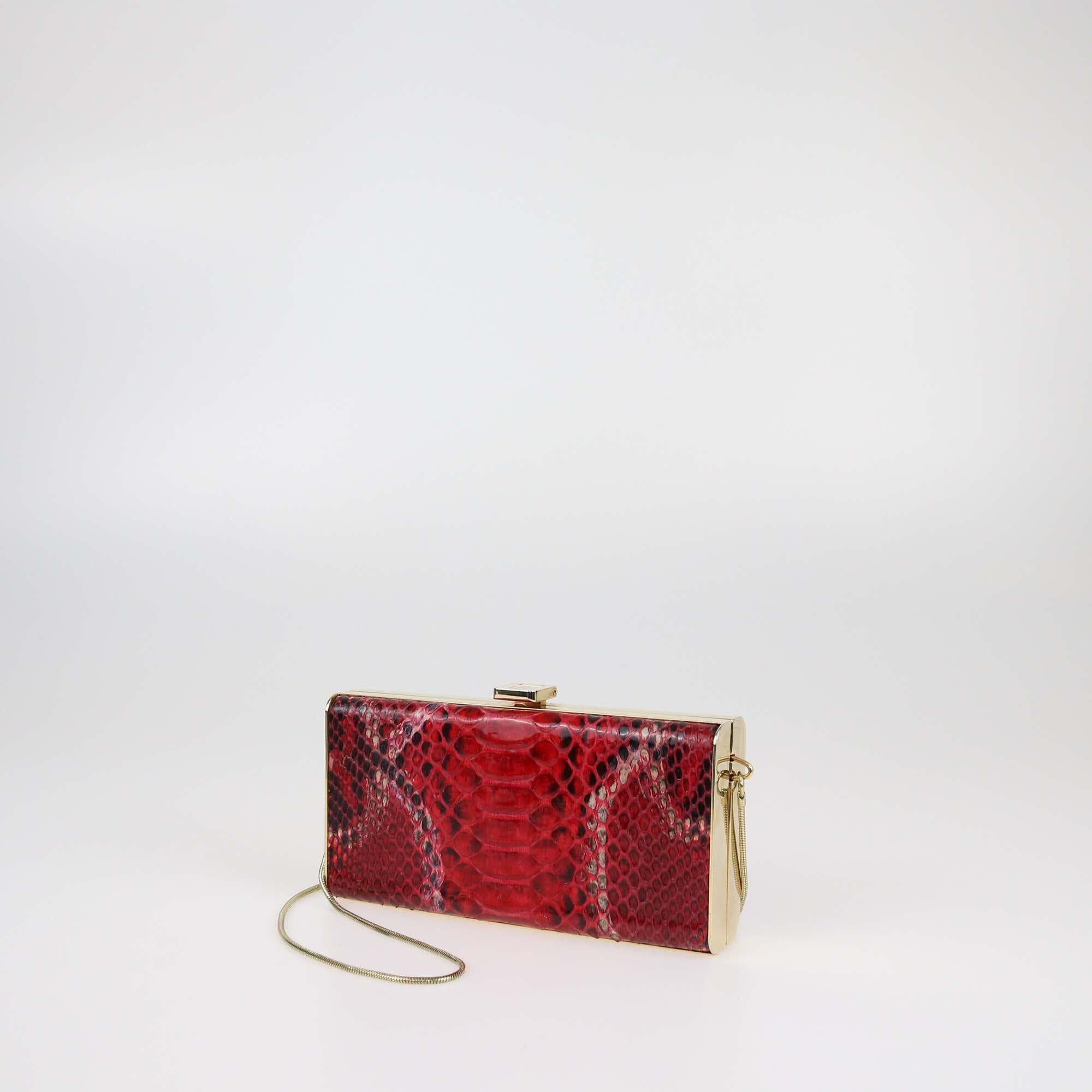 Carolina Herrera Red Box Chain Clutch Womens Carolina Herrera