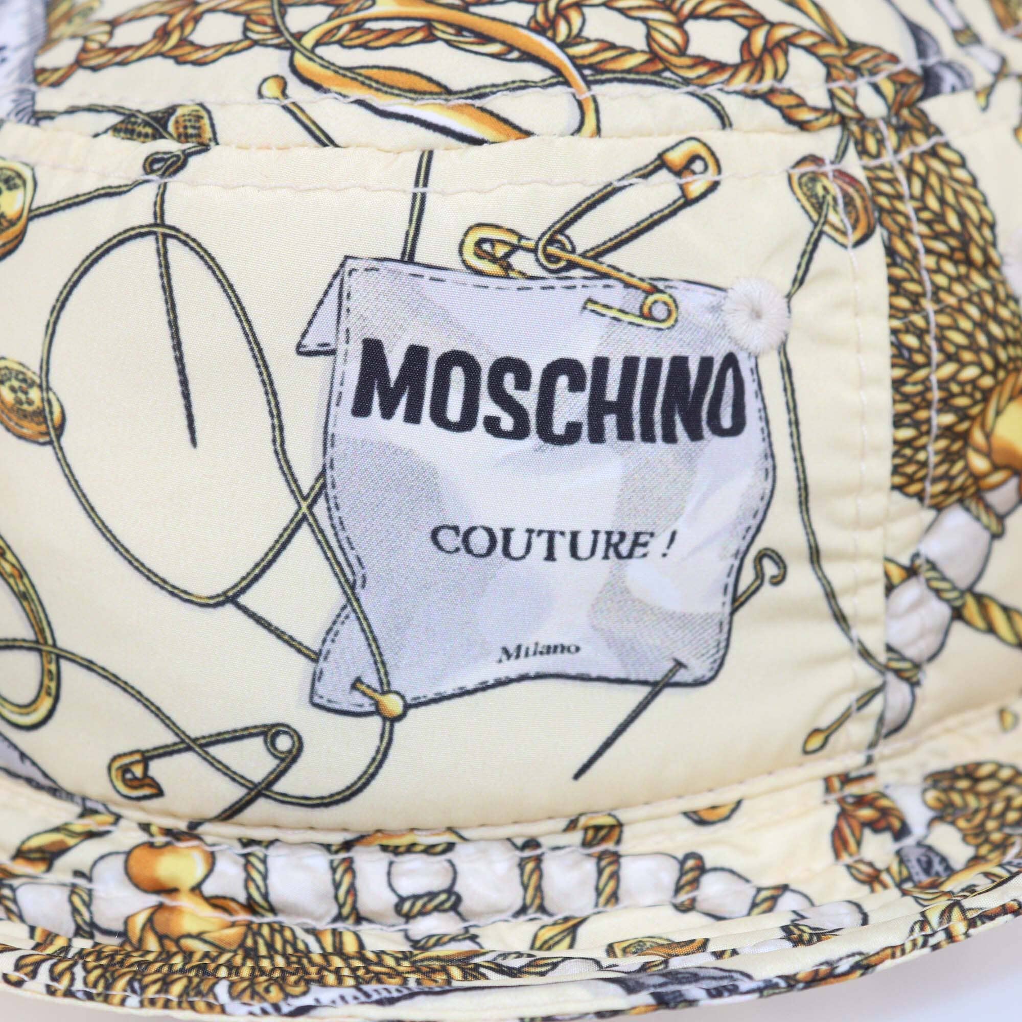 Moschino Cream Printed Bucket Hat Womens Moschino