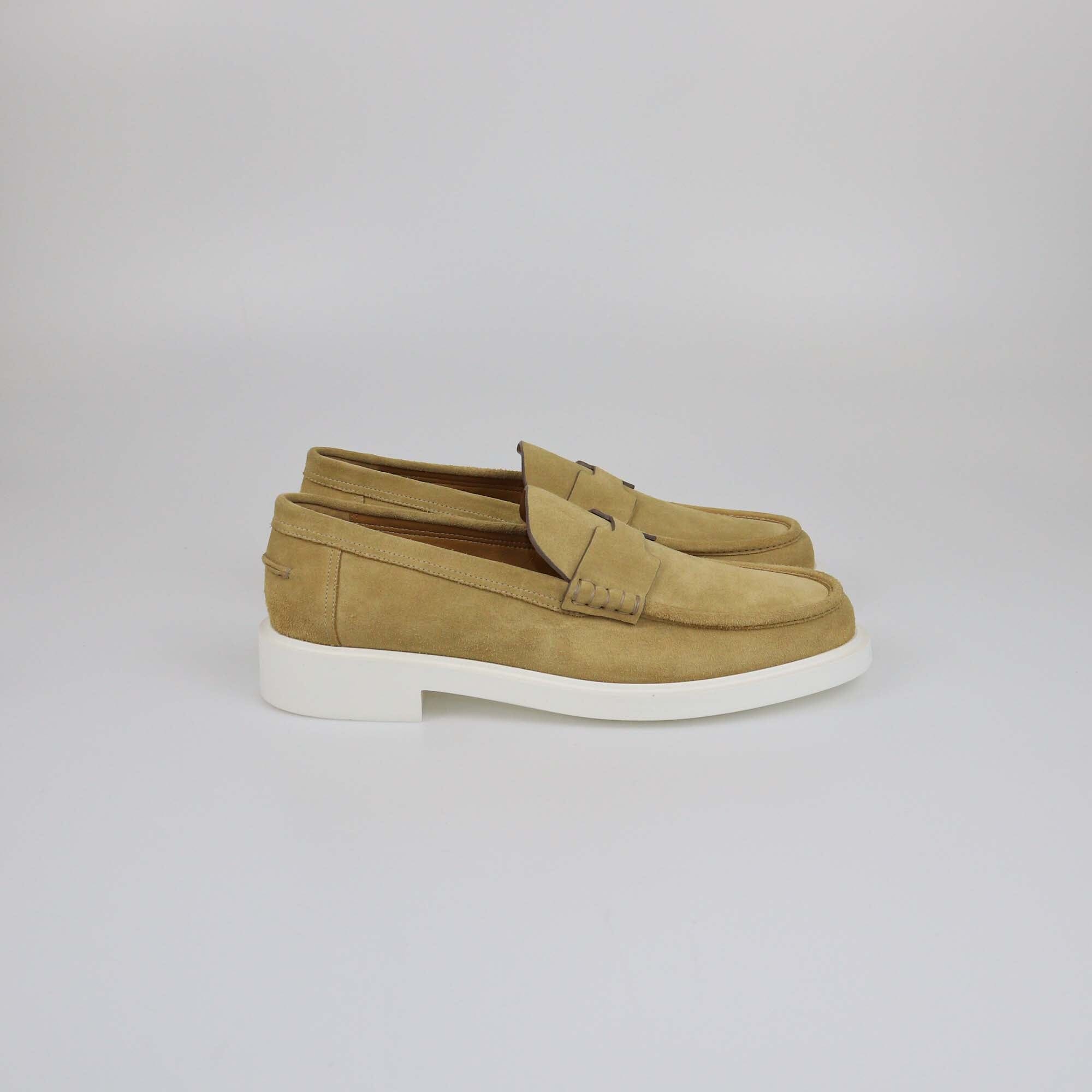 Hermes Beige Albatre Guillaume Loafers Mens Hermes