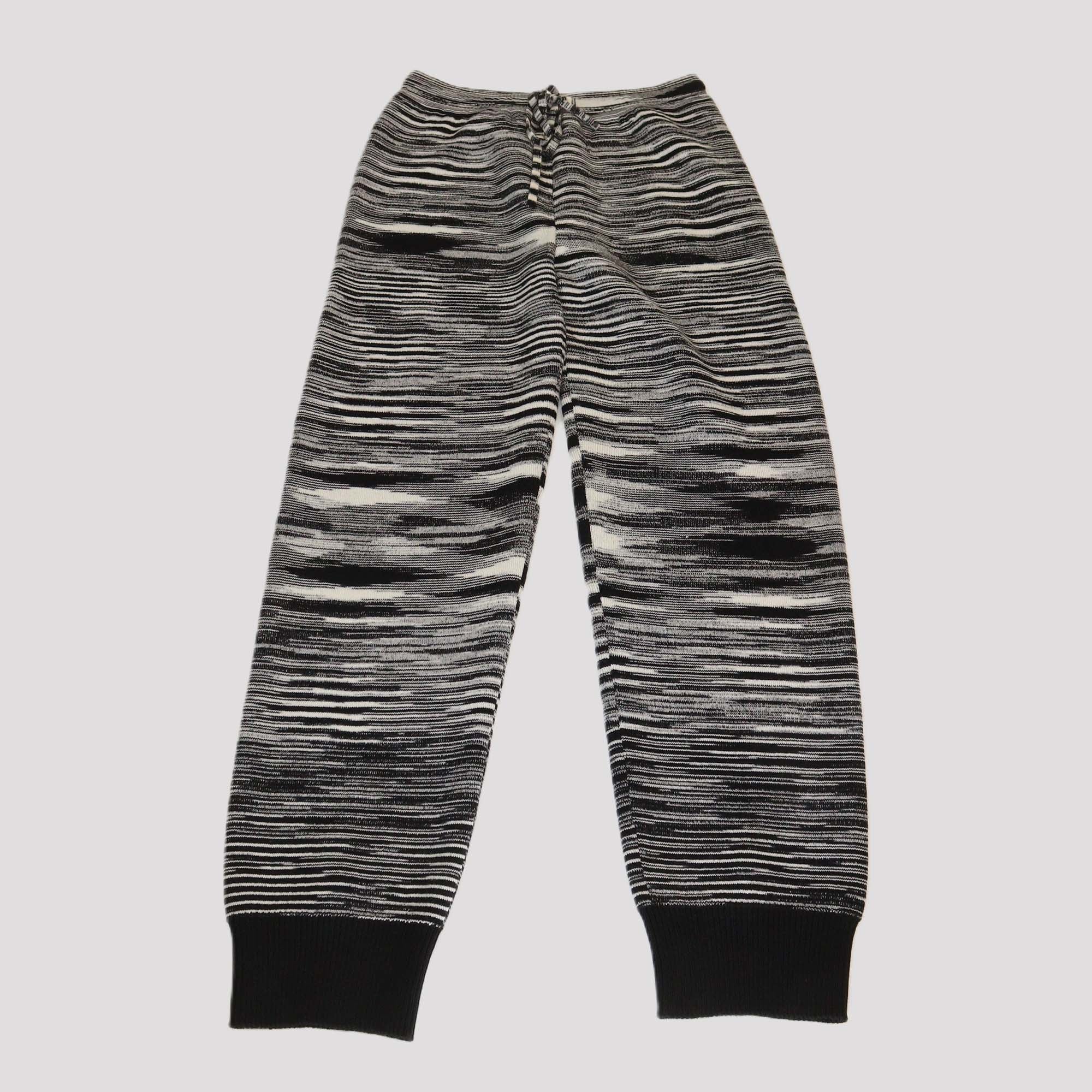 Missoni Black/White Blend Wool Jogger Pants