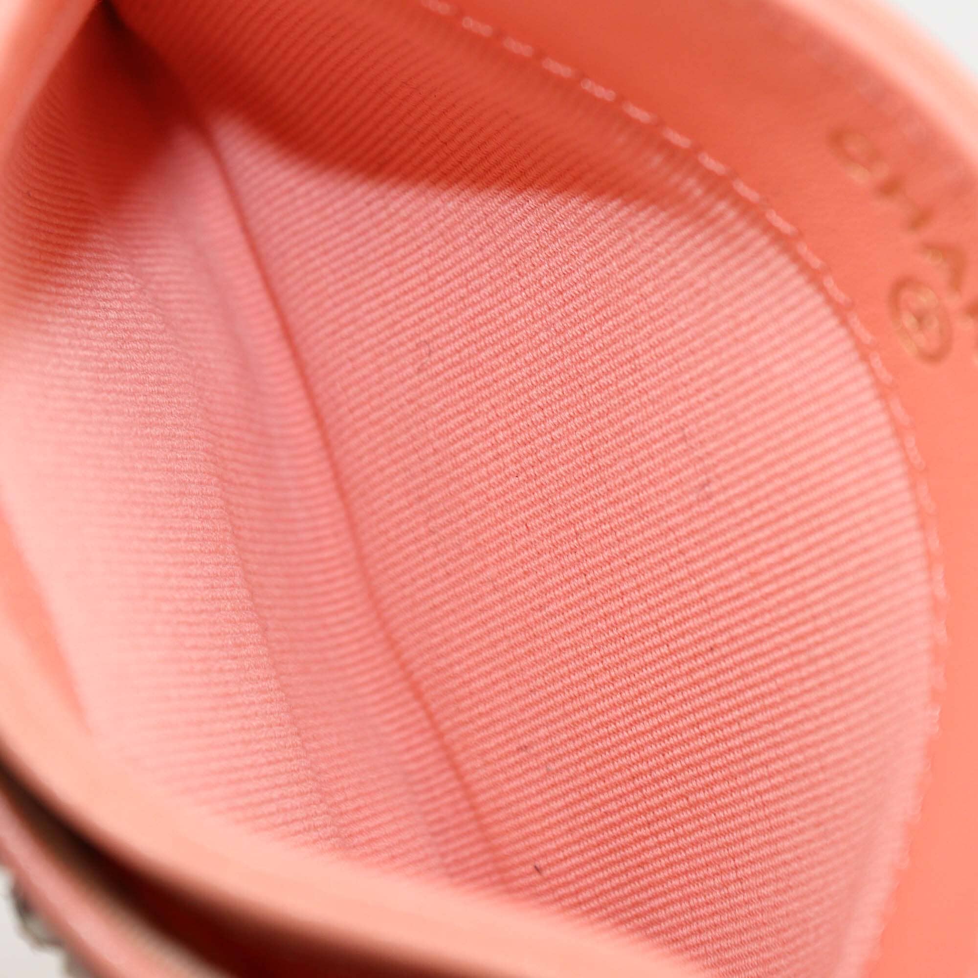 Chanel Peach Quilted 19 Card Holder Womens Chanel