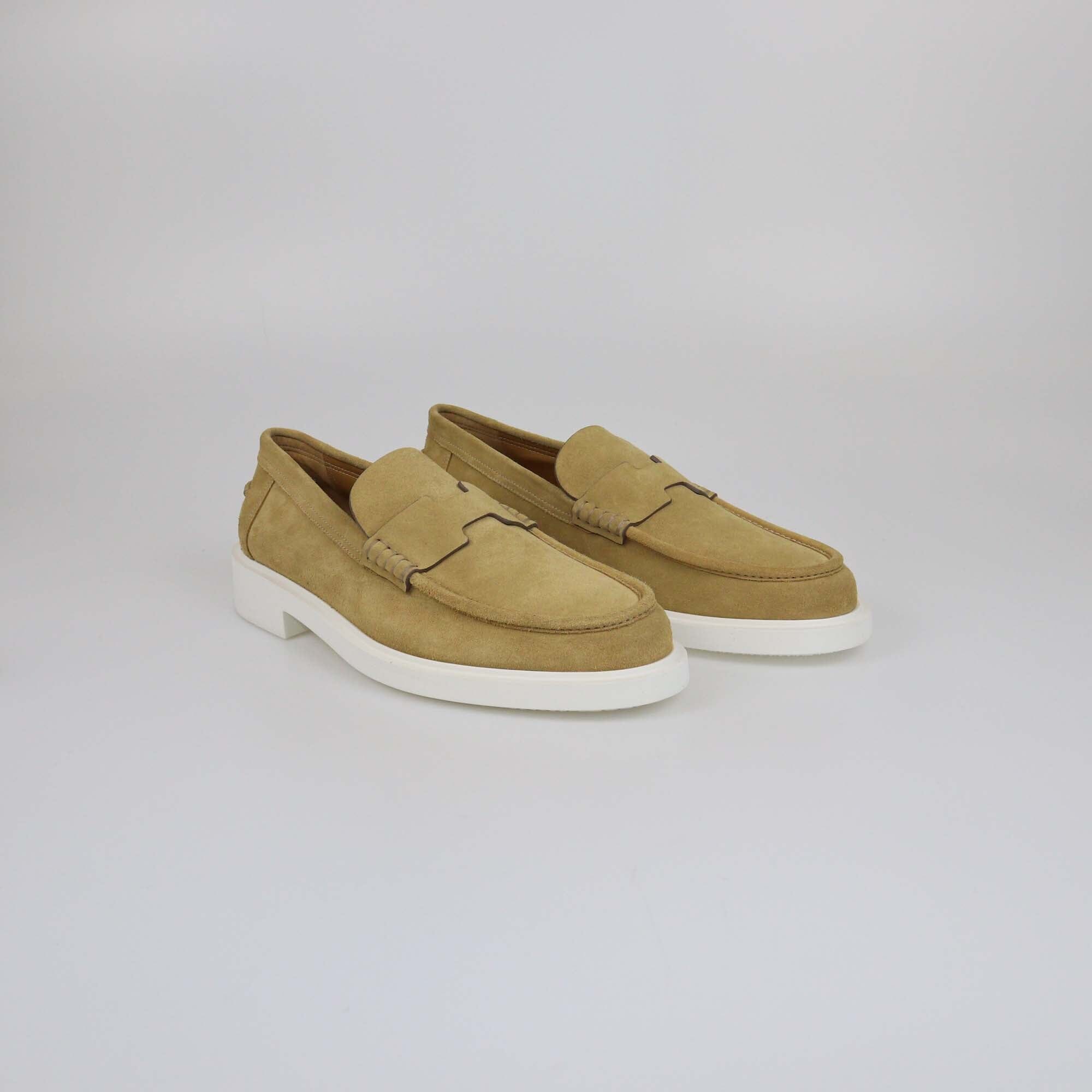 Hermes Beige Albatre Guillaume Loafers Mens Hermes