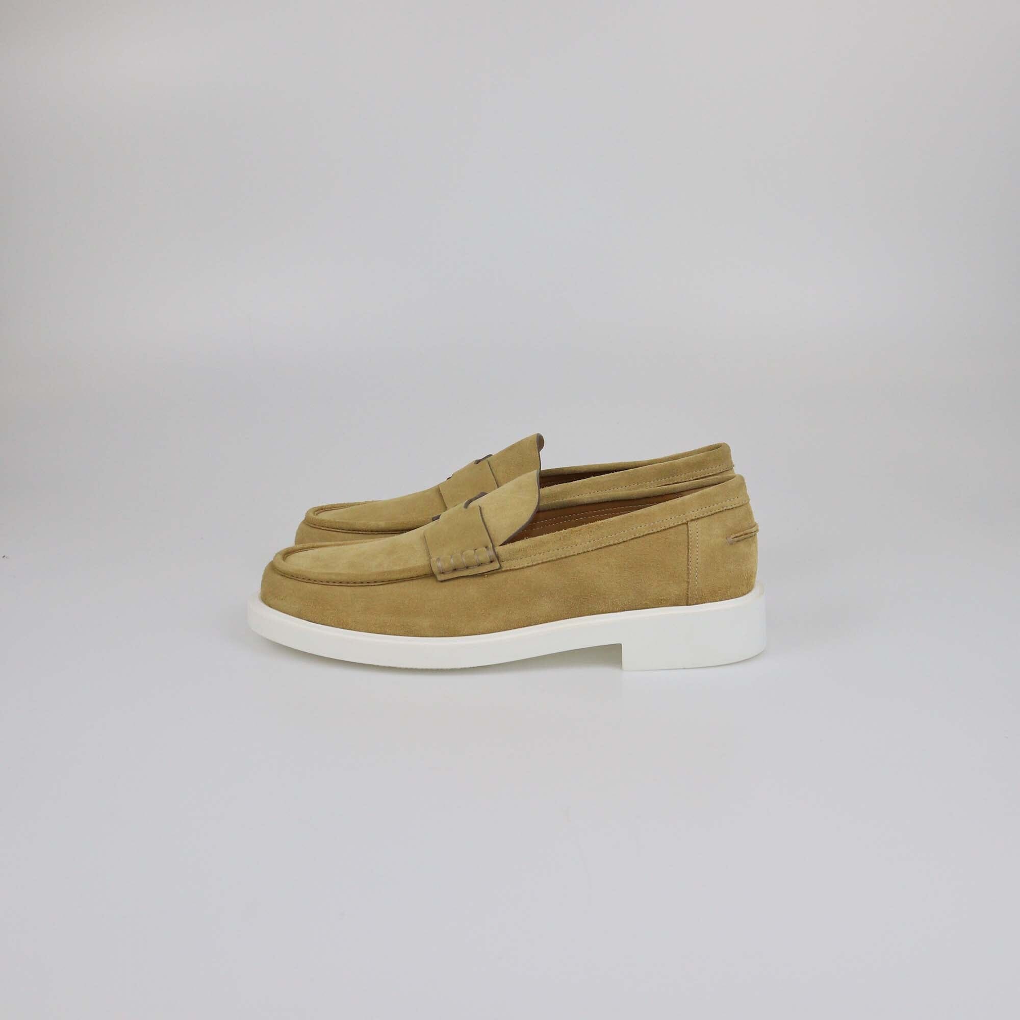 Hermes Beige Albatre Guillaume Loafers Mens Hermes