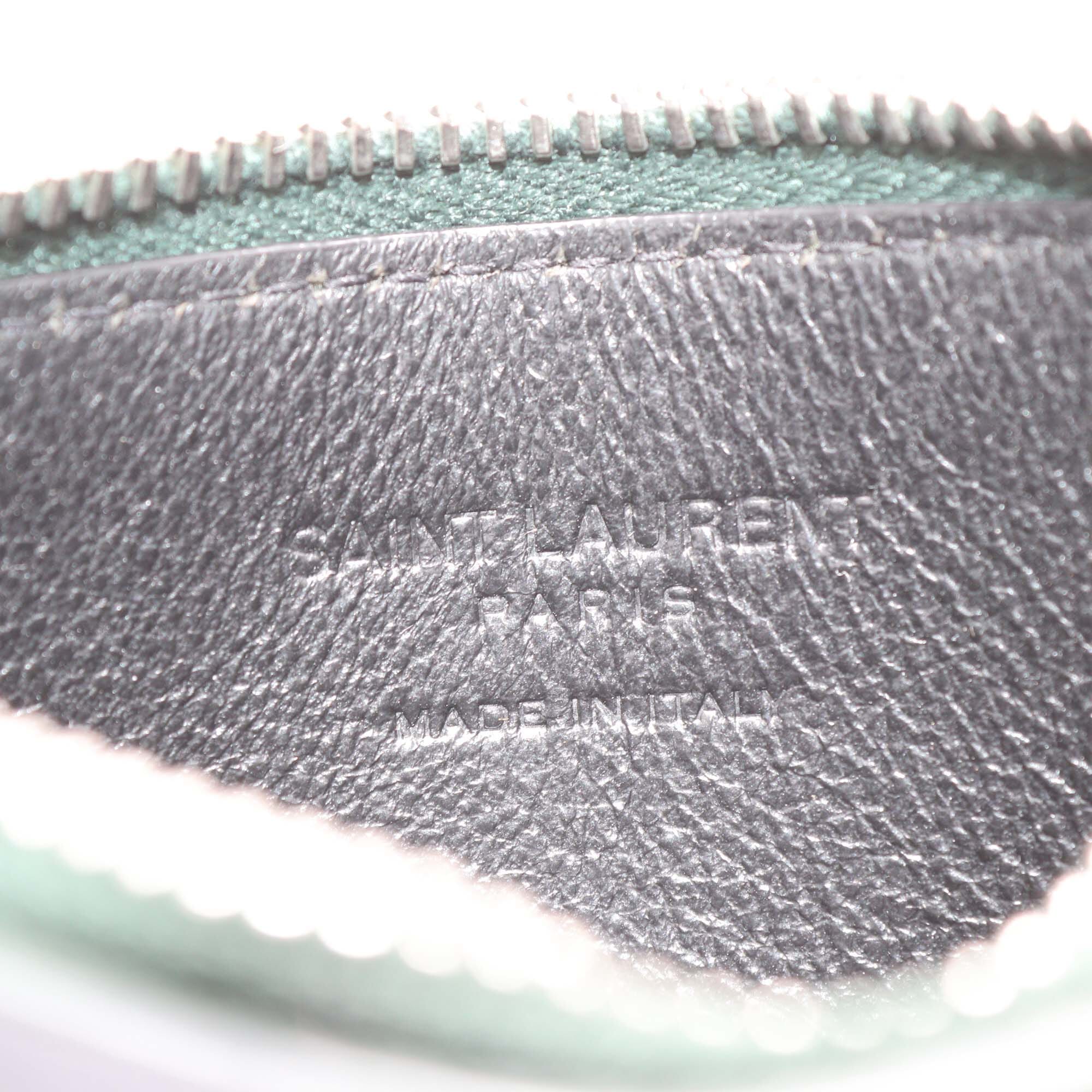 Saint Laurent Dark Green 5 Fragments Zip Card Holder Womens Saint Laurent