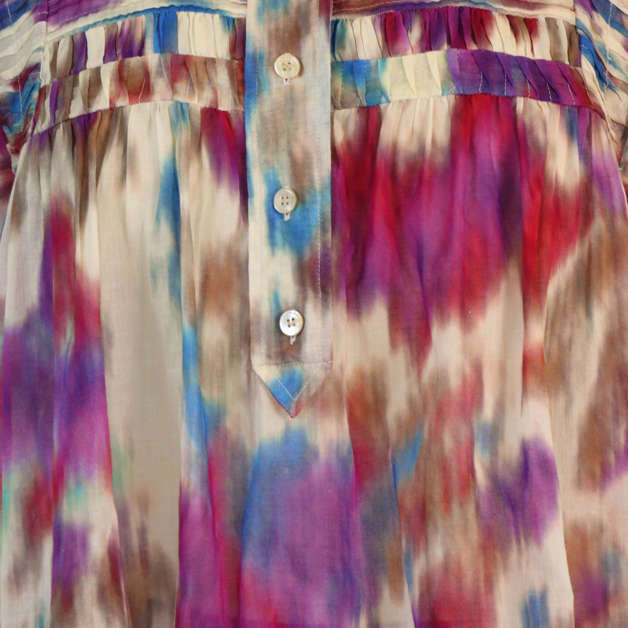 Isabel Marant Etoile Multicolor Printed Leaza Mock Neck Top & Pleated Skirt Set