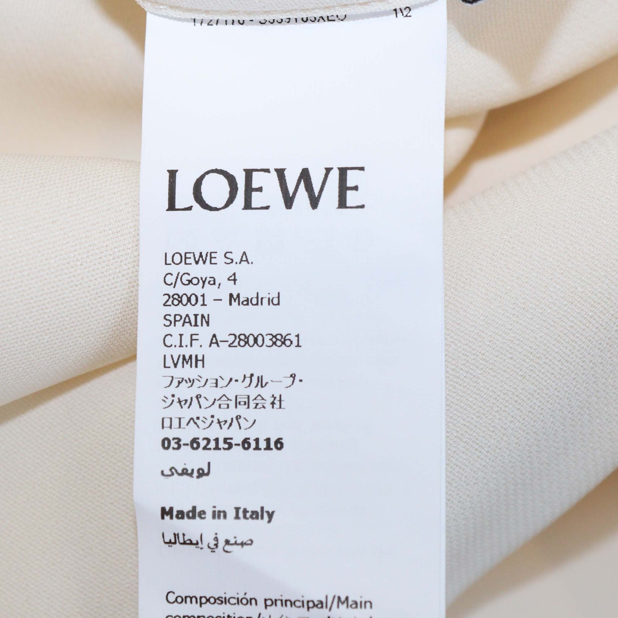 Loewe Cream Viscose Anagram Embroidered Double Front Pocket Long Sleeve Shirt