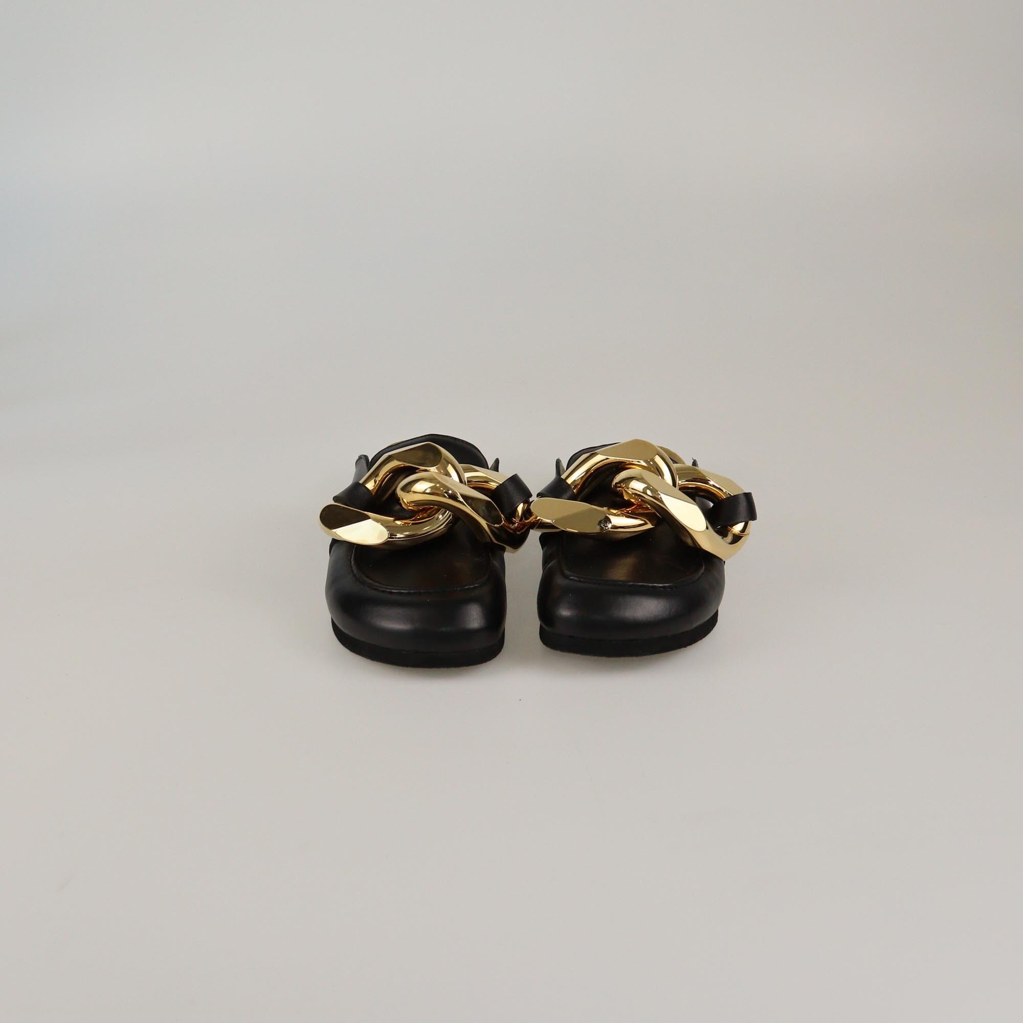 J.W.Anderson Black Chain Link Flat Mules Womens J.W.Anderson
