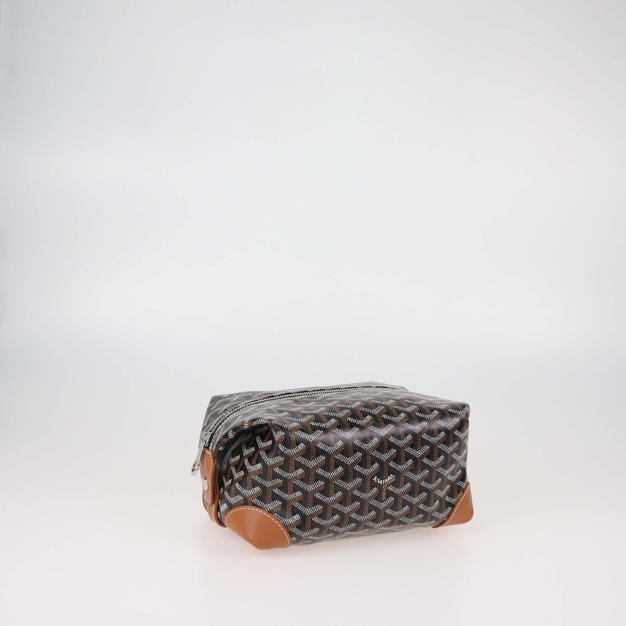 Goyard Black Goyardine Coated Canvas Boeing 25 Trousse Bag
