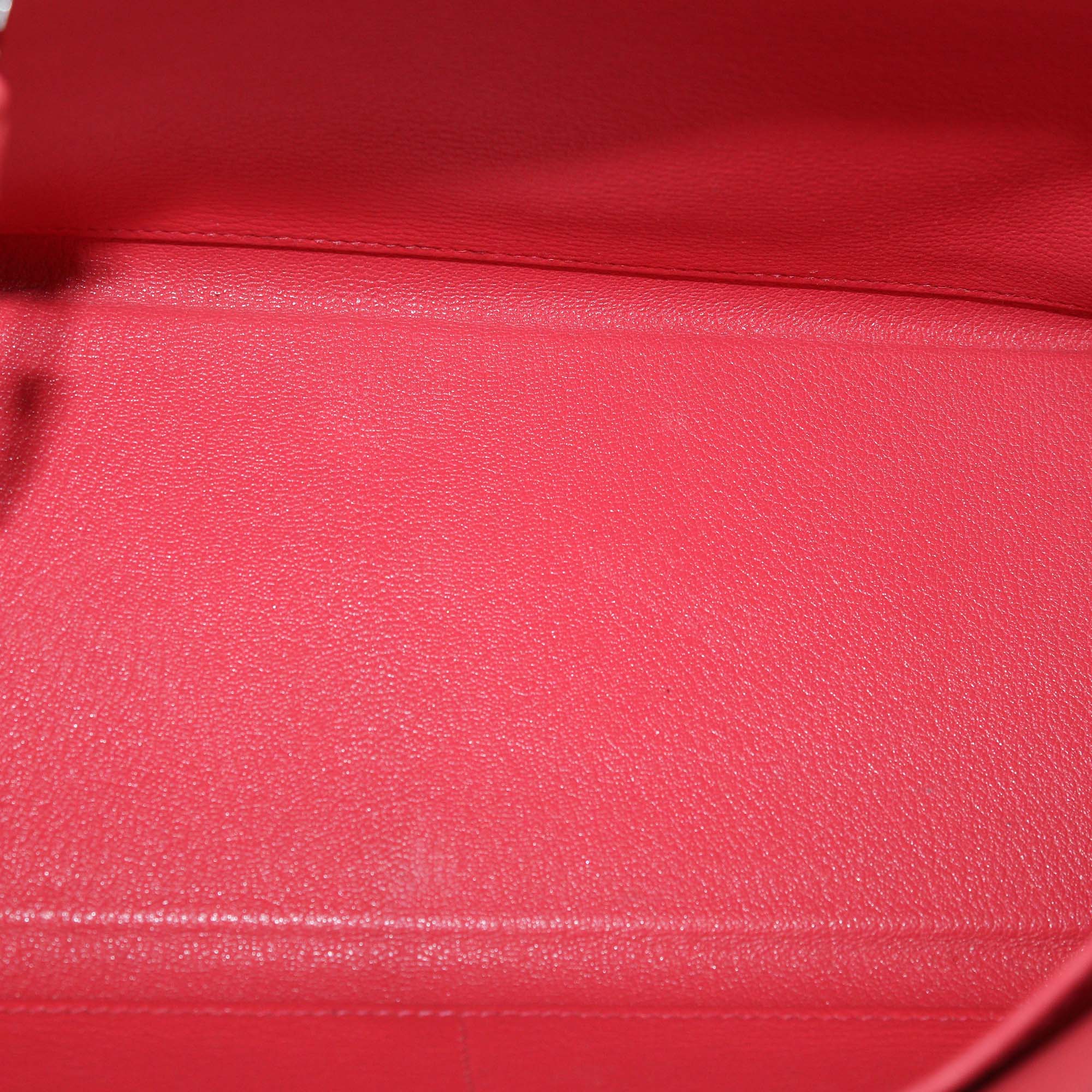 Hermes Red Clemence Leather Palladium Hardware Kelly Returne 32 Bag