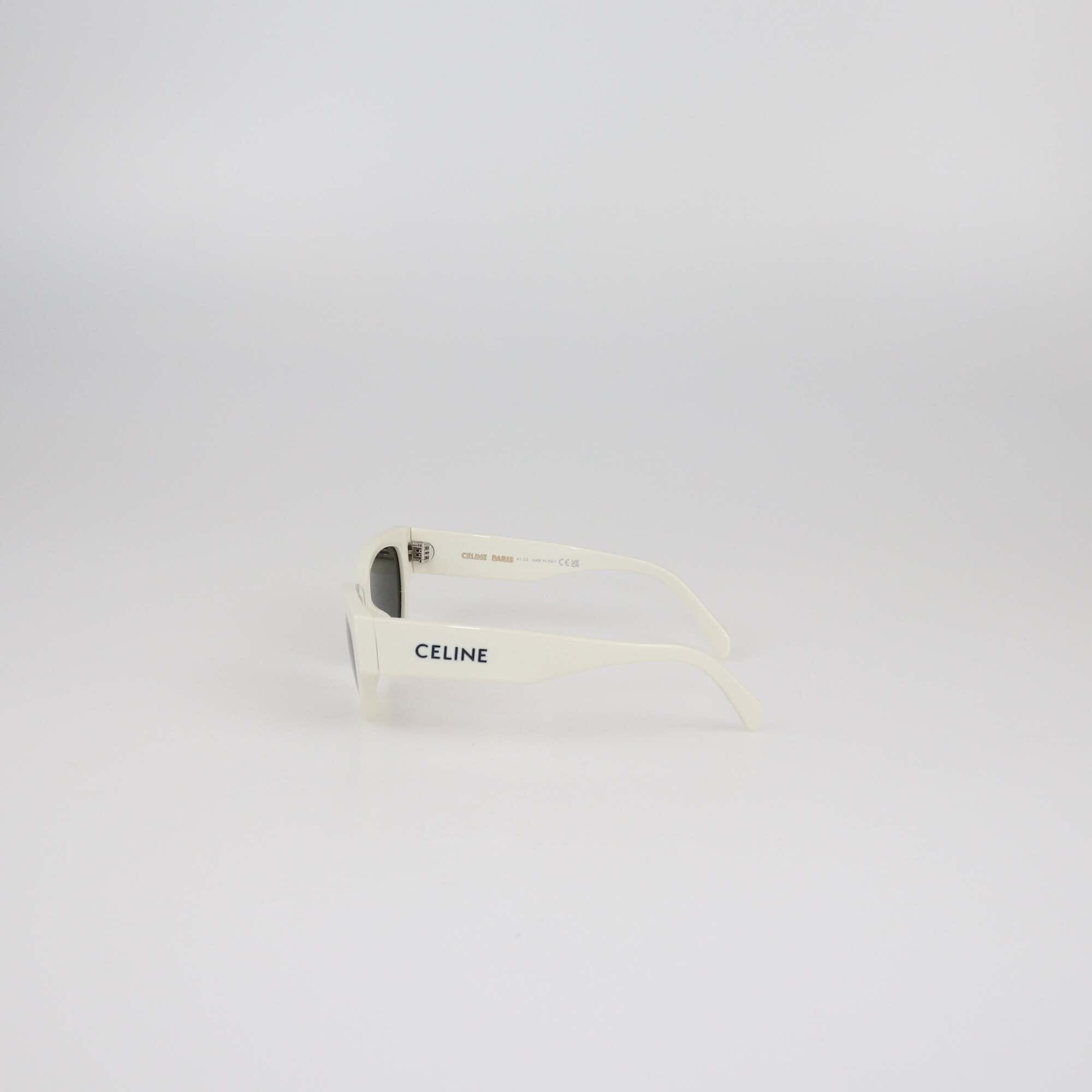 Celine White/Black Cat Eye Sunglasses Womens Celine