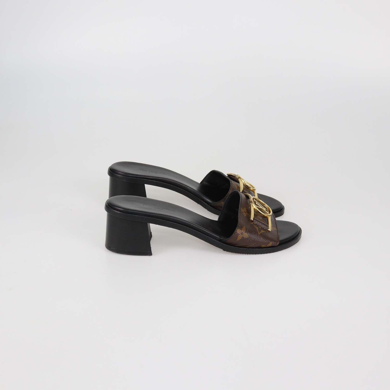 Louis Vuitton Monogram Canvas Lock It Slide Sandals