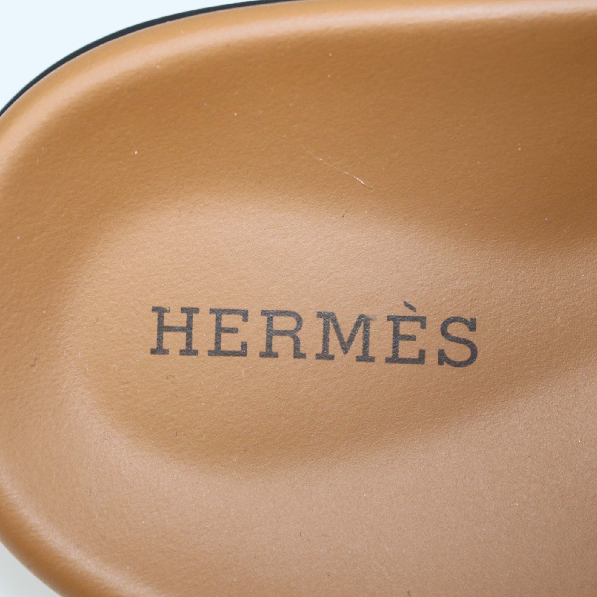 Hermes Gold Leather Extra Sandals