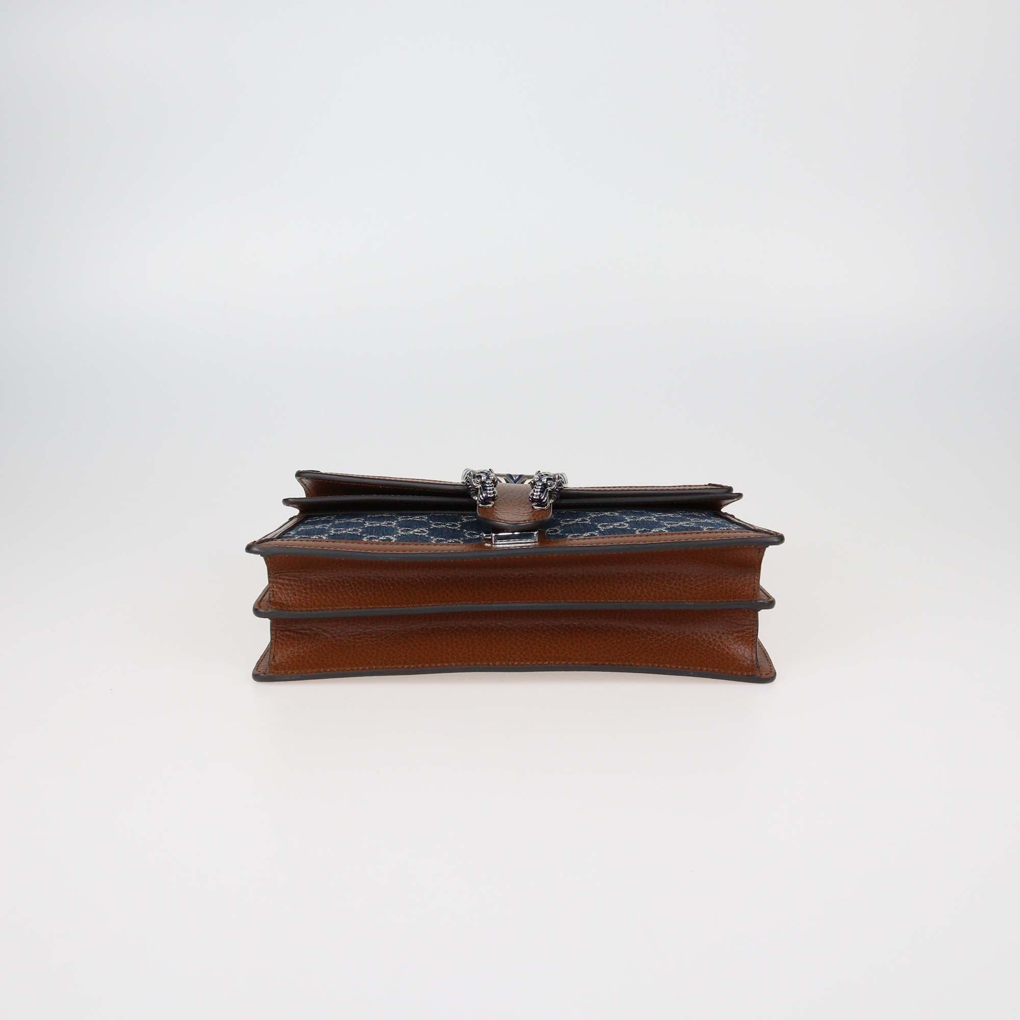 Gucci Brown/Blue GG Denim Small Dionysus Shoulder Bag