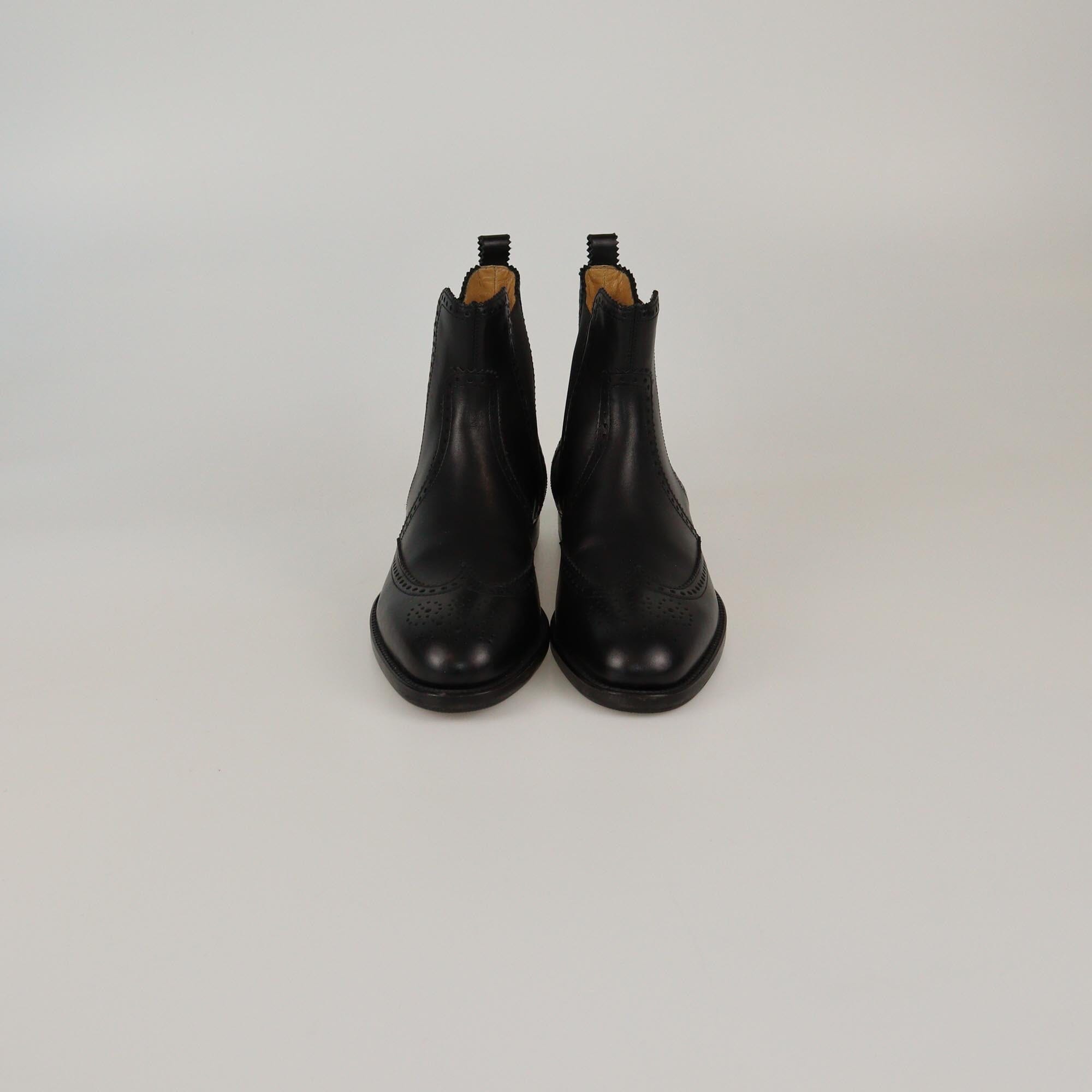 Hermes Black Brighton Ankle Length Boots Womens Hermes