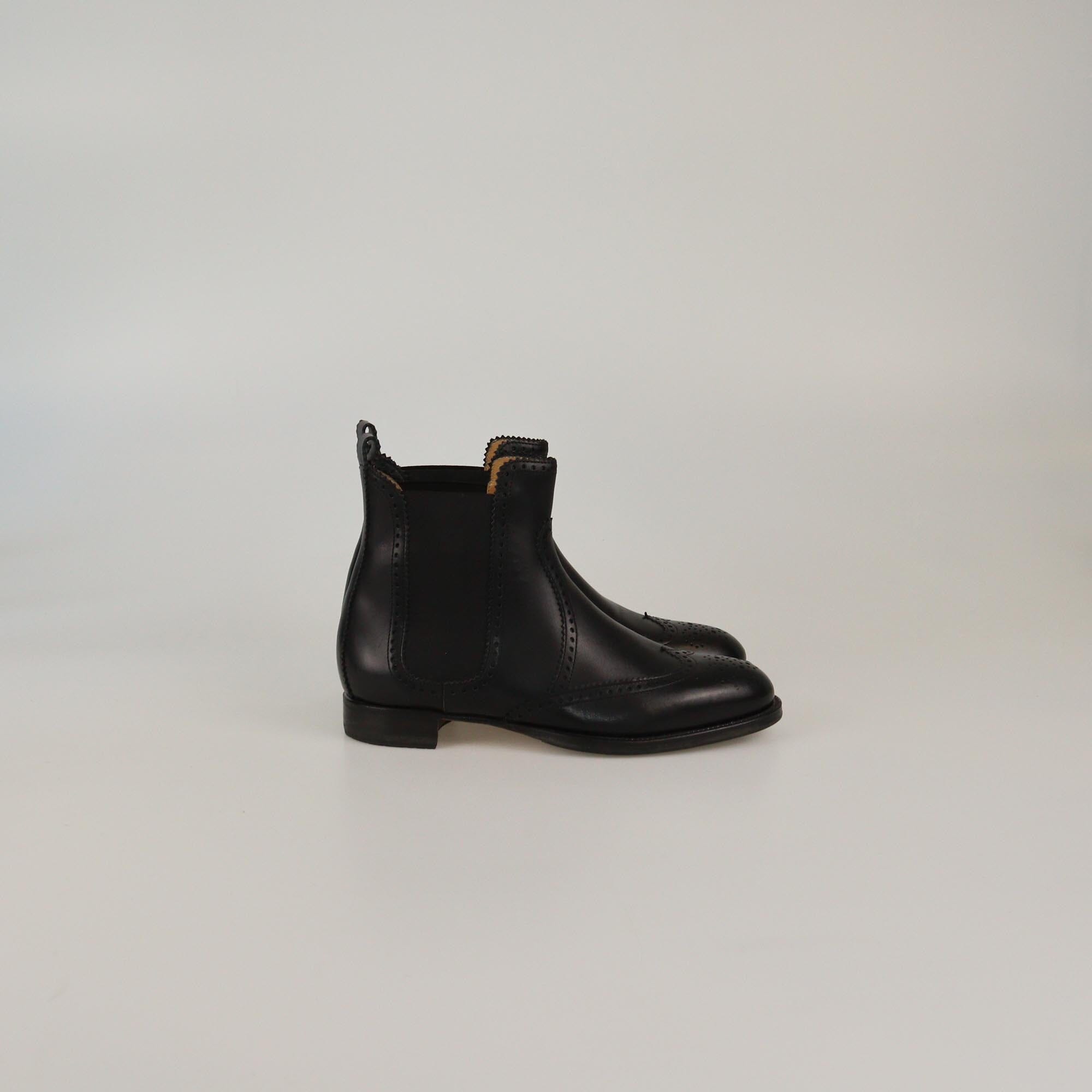 Hermes Black Brighton Ankle Length Boots Womens Hermes