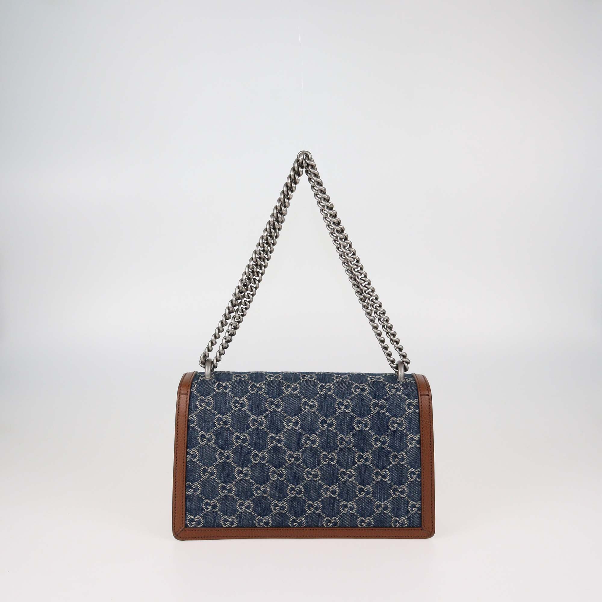 Gucci Brown/Blue GG Denim Small Dionysus Shoulder Bag
