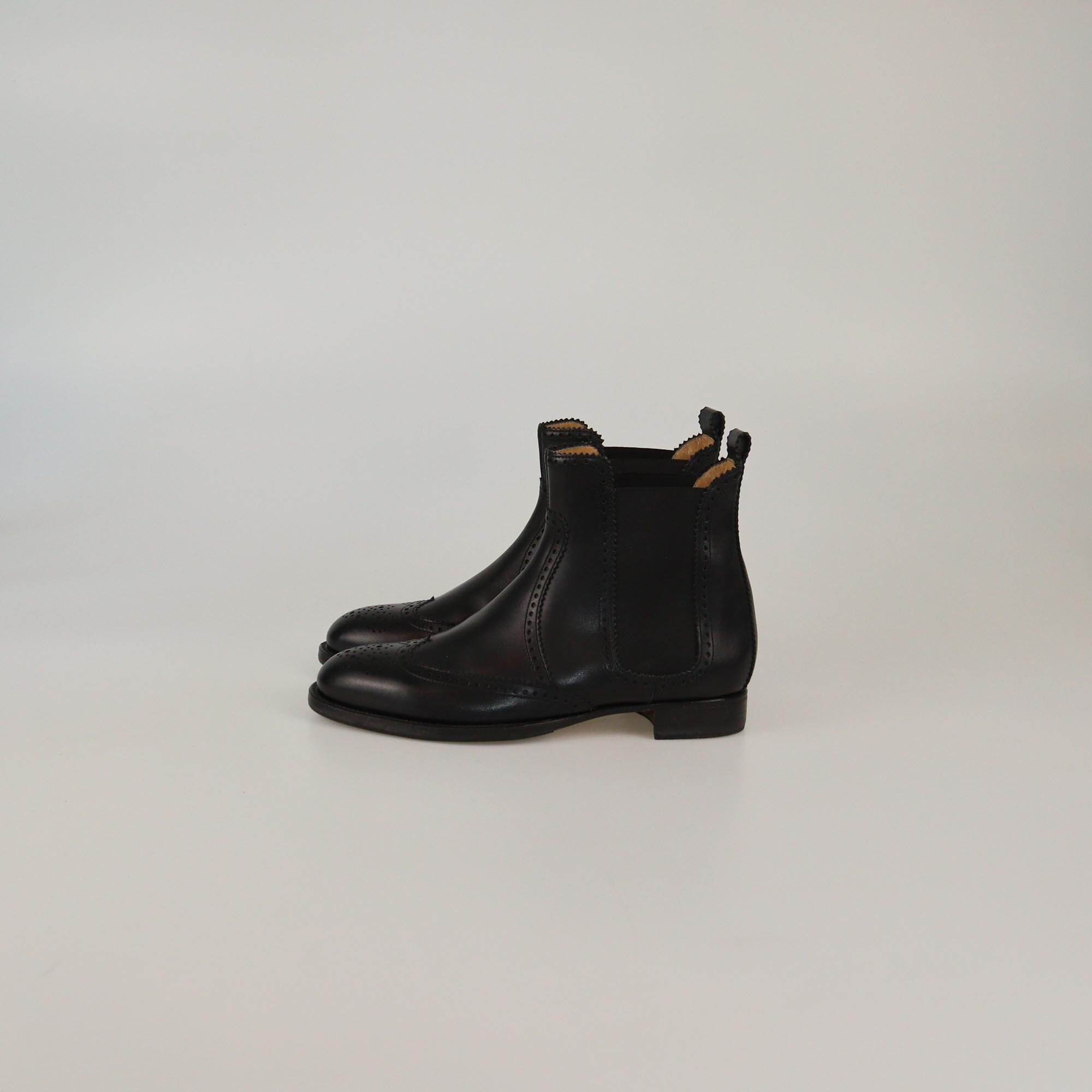 Hermes Black Brighton Ankle Length Boots Womens Hermes