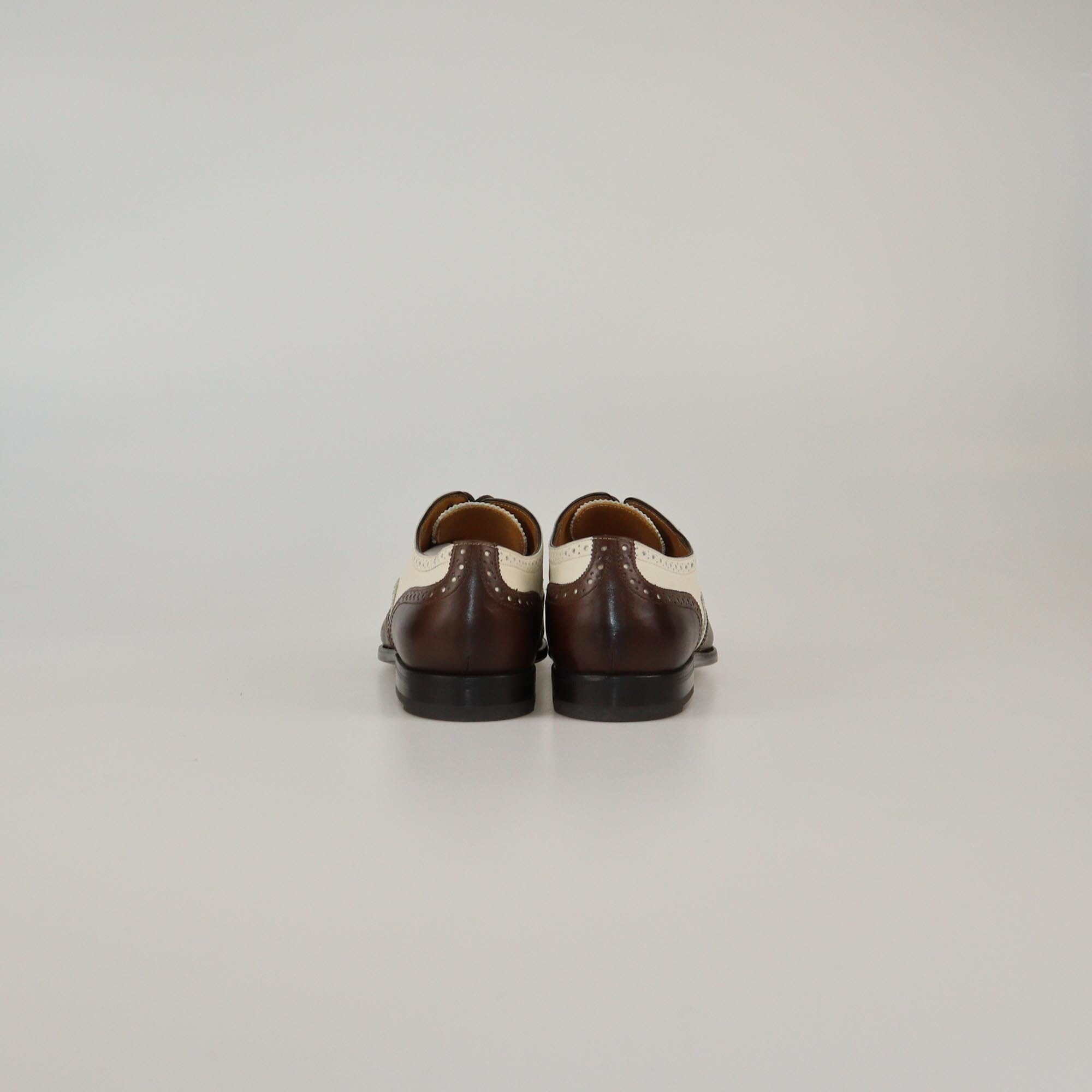 Ralph Lauren White/Brown Brogues Oxford Womens Ralph Lauren