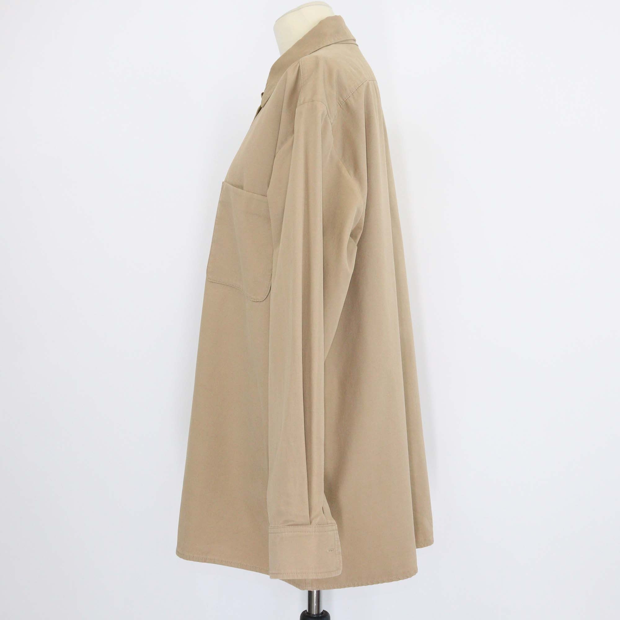 The Row Brown Cotton Blend Long-Sleeve Oversized Shirt