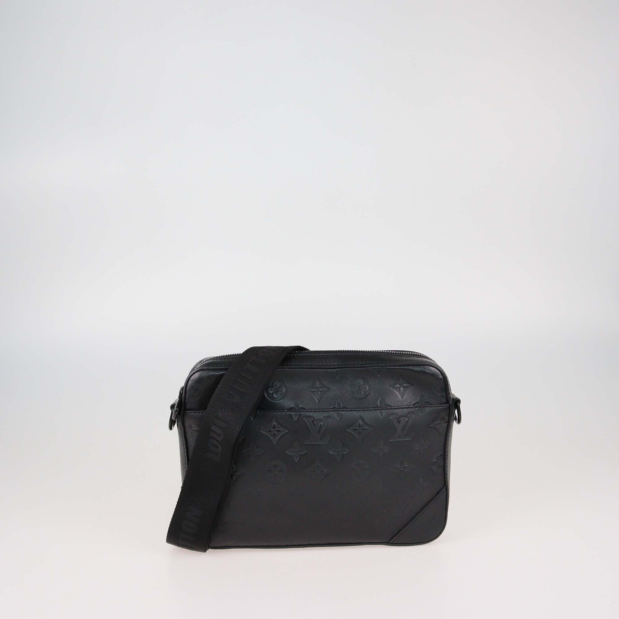 Louis Vuitton Black Monogram Shadow Leather Duo Messenger Bag