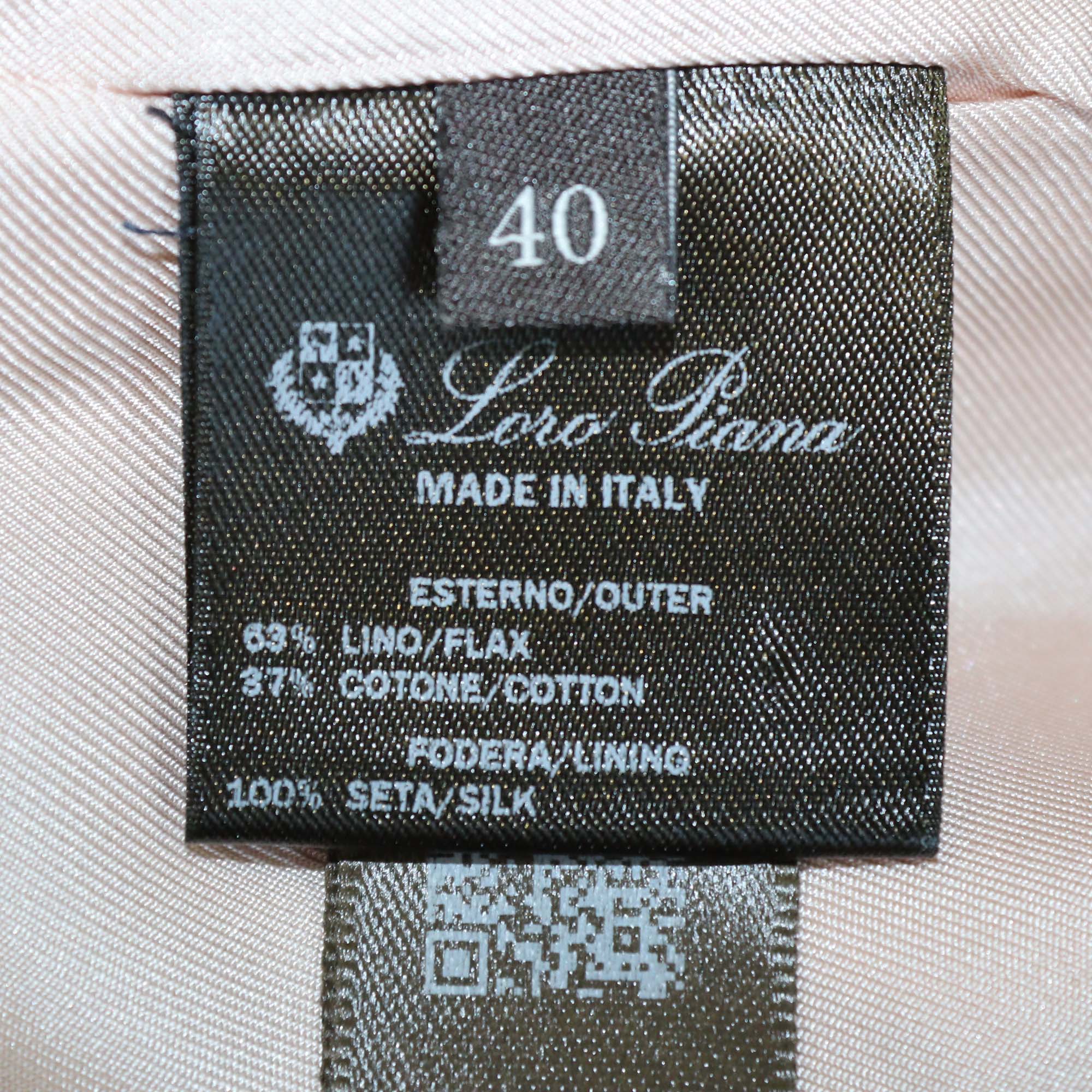 Loro Piana Beige Linen Cotton Blend Spagna Terry Jacket