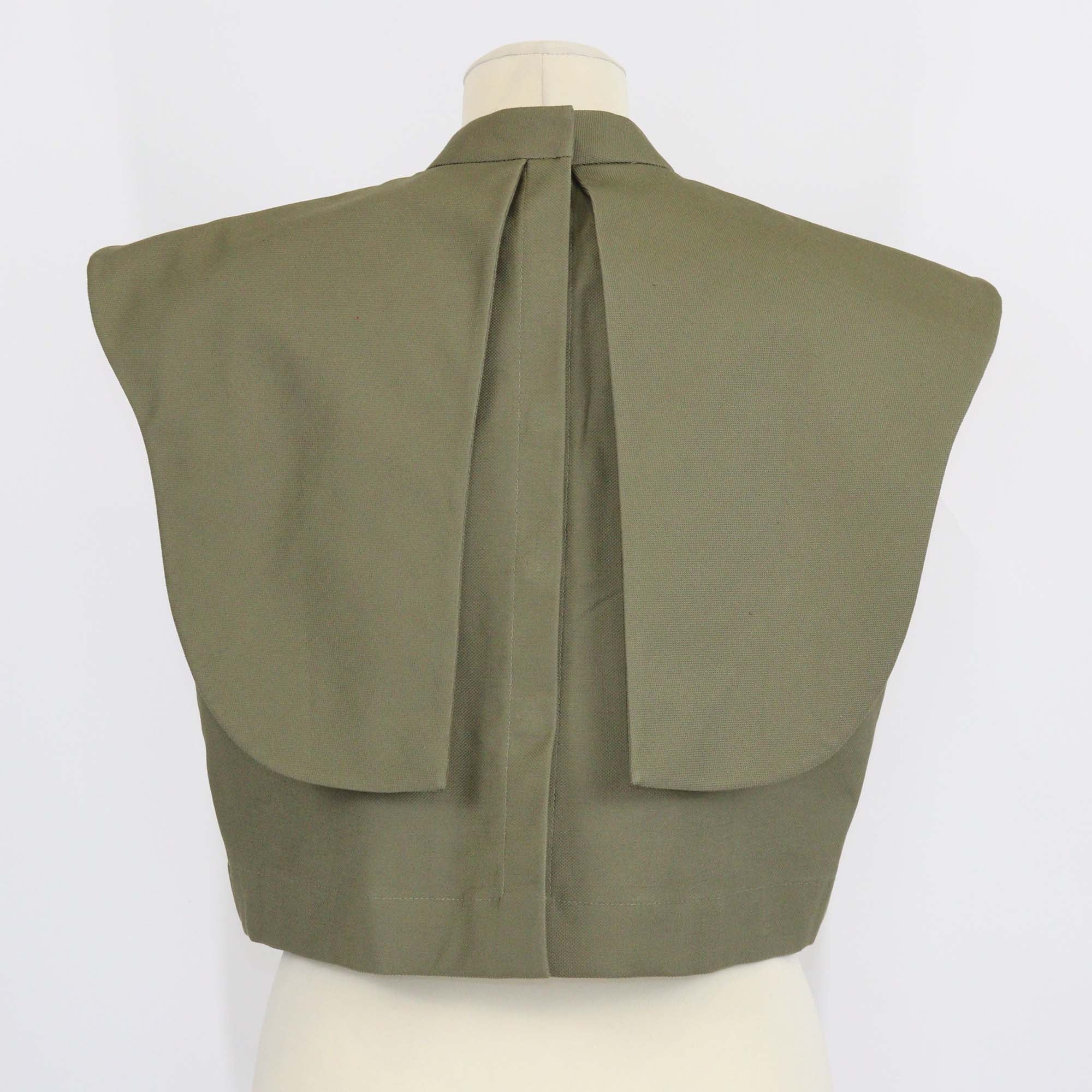 Anna + Maria Olive Drab Cotton Vestal Cropped Top