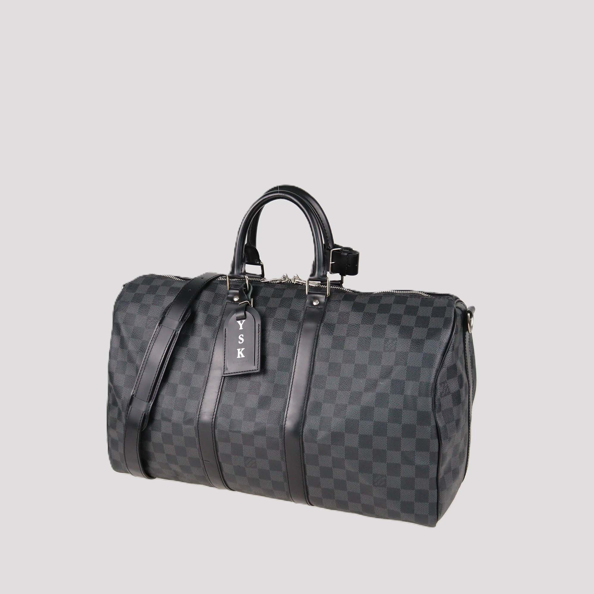 Louis Vuitton Damier Graphite Canvas Keepall Bandoulier 45 Bag