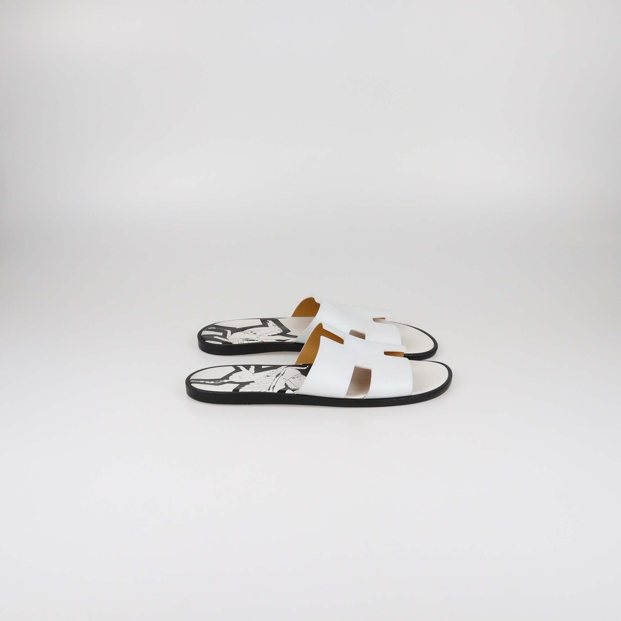 Hermes White Rodeo Pegase Print Izmir Sandals Mens Hermes