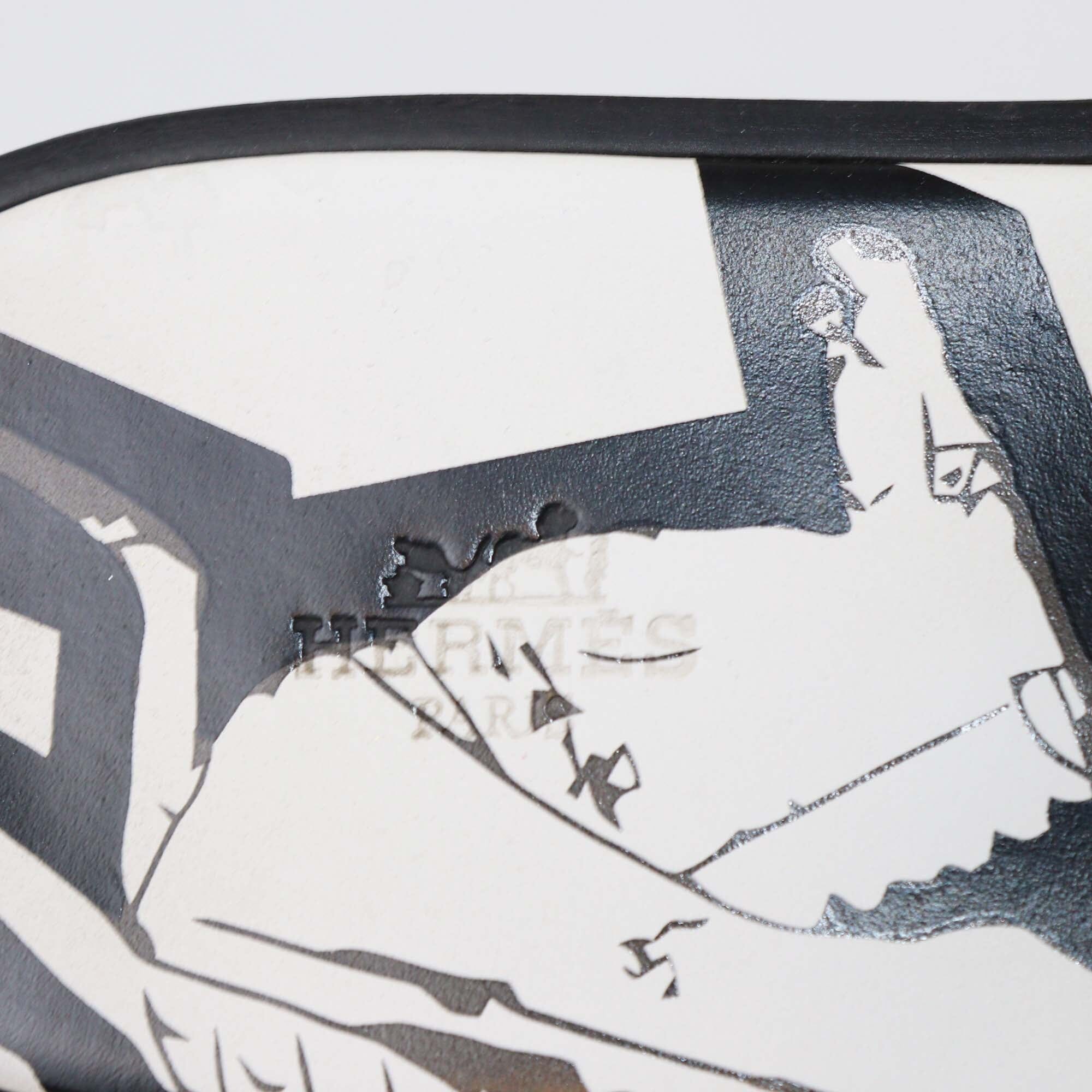 Hermes White Rodeo Pegase Print Izmir Sandals Mens Hermes