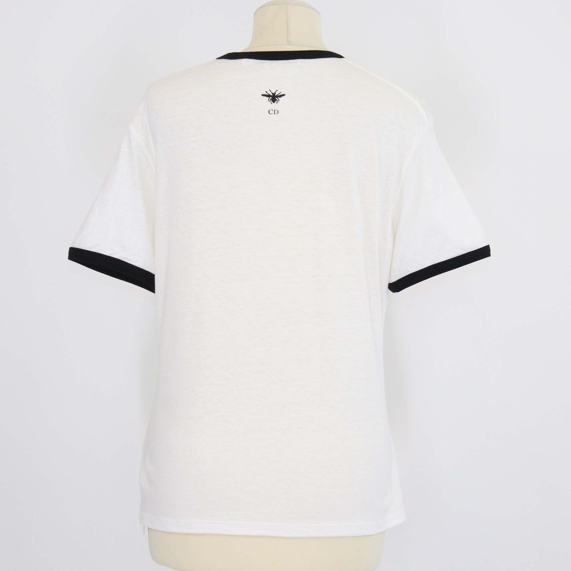 Christian Dior White/Black Cotton Miss Dior Print T-Shirt