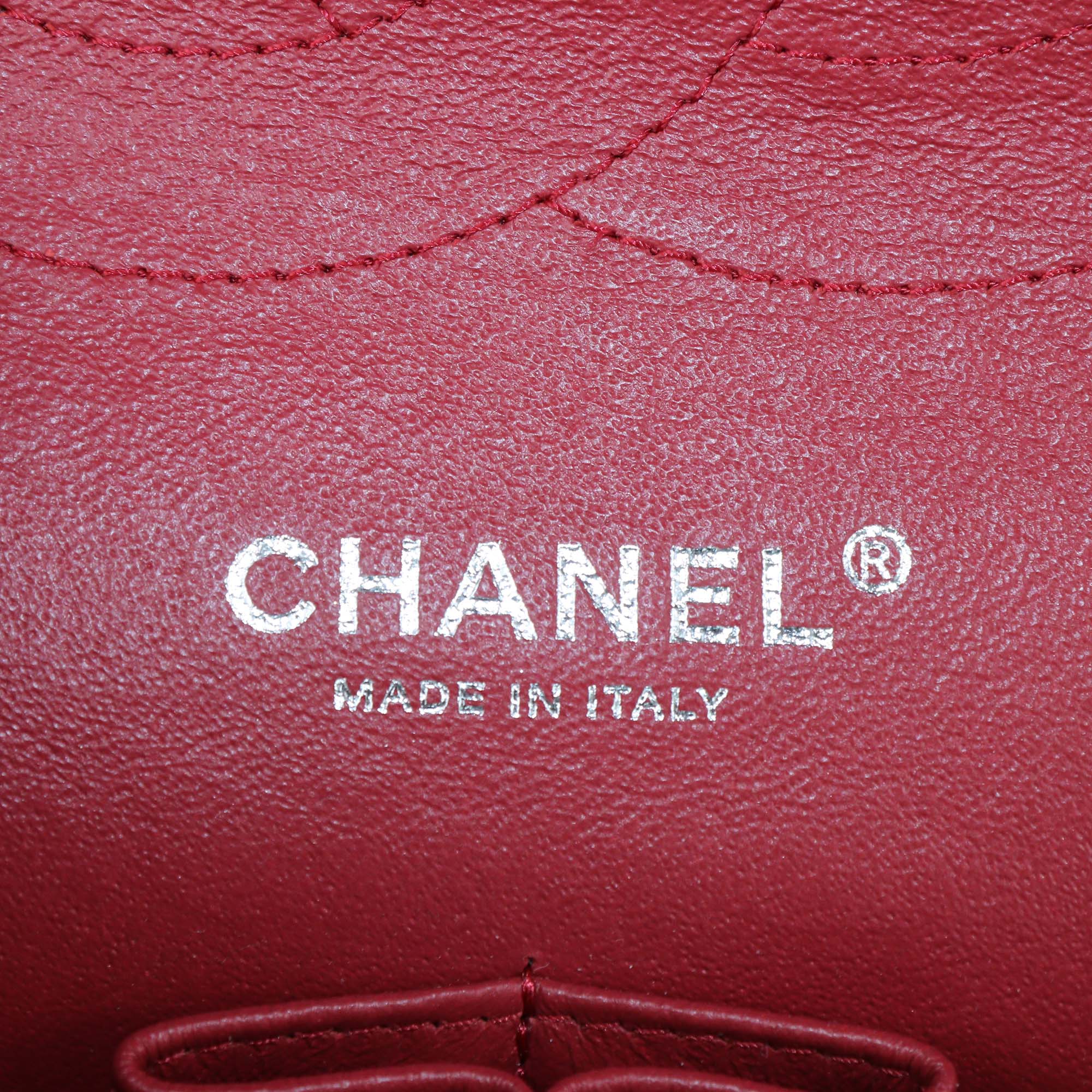 Chanel Dark Red Quilted Caviar Leather Jumbo Classic Double Flap Bag