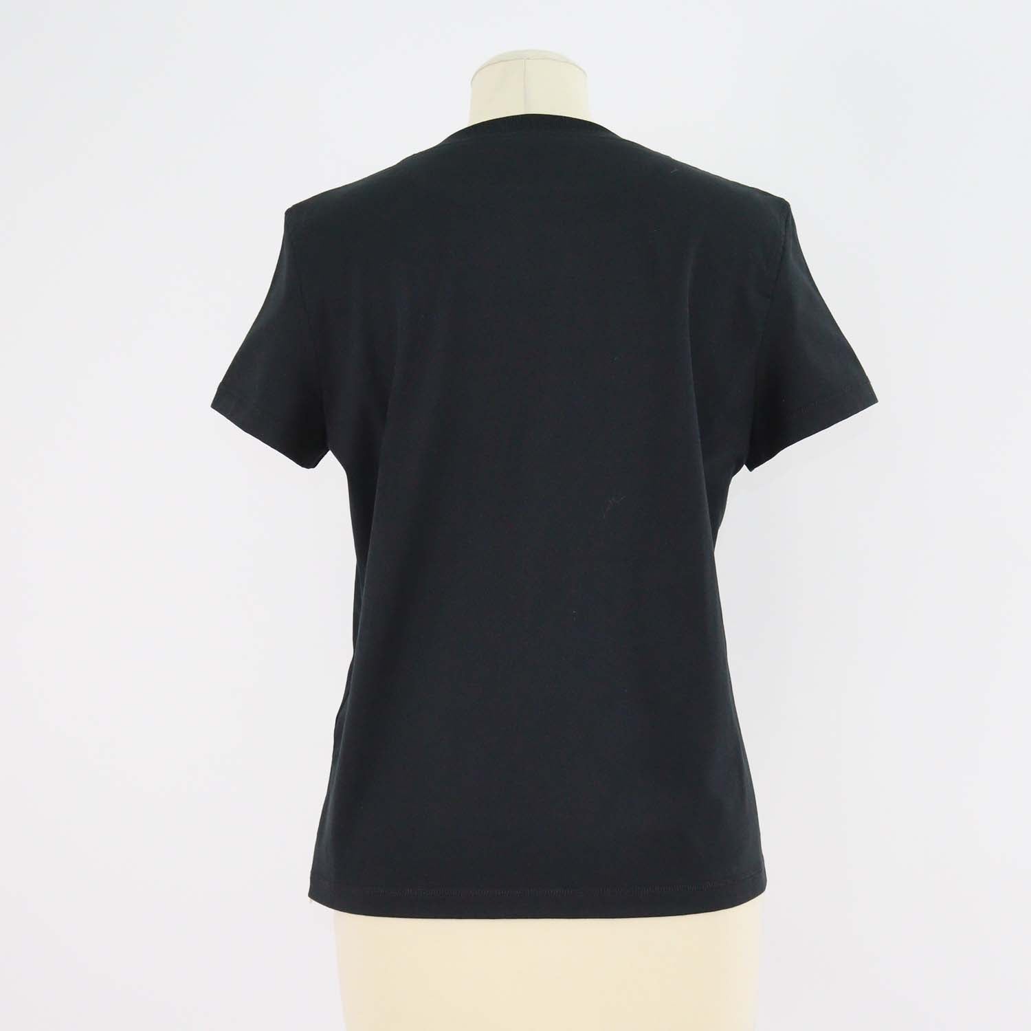 Hermes Black Cotton Droit Poche Brodee Crew Neck T-Shirt