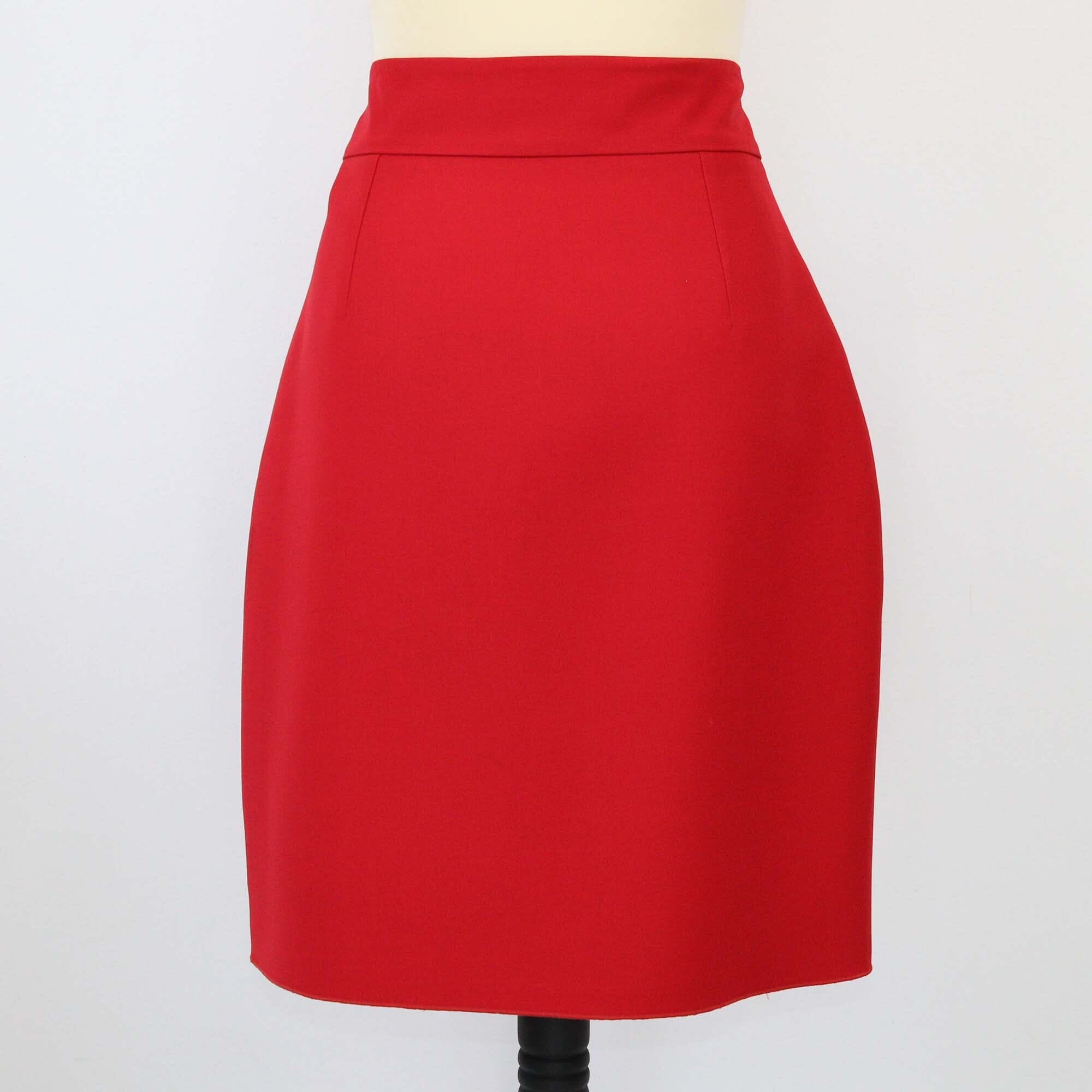 Gucci Red GG Marmont A Line Knee Length Skirt Womens Gucci
