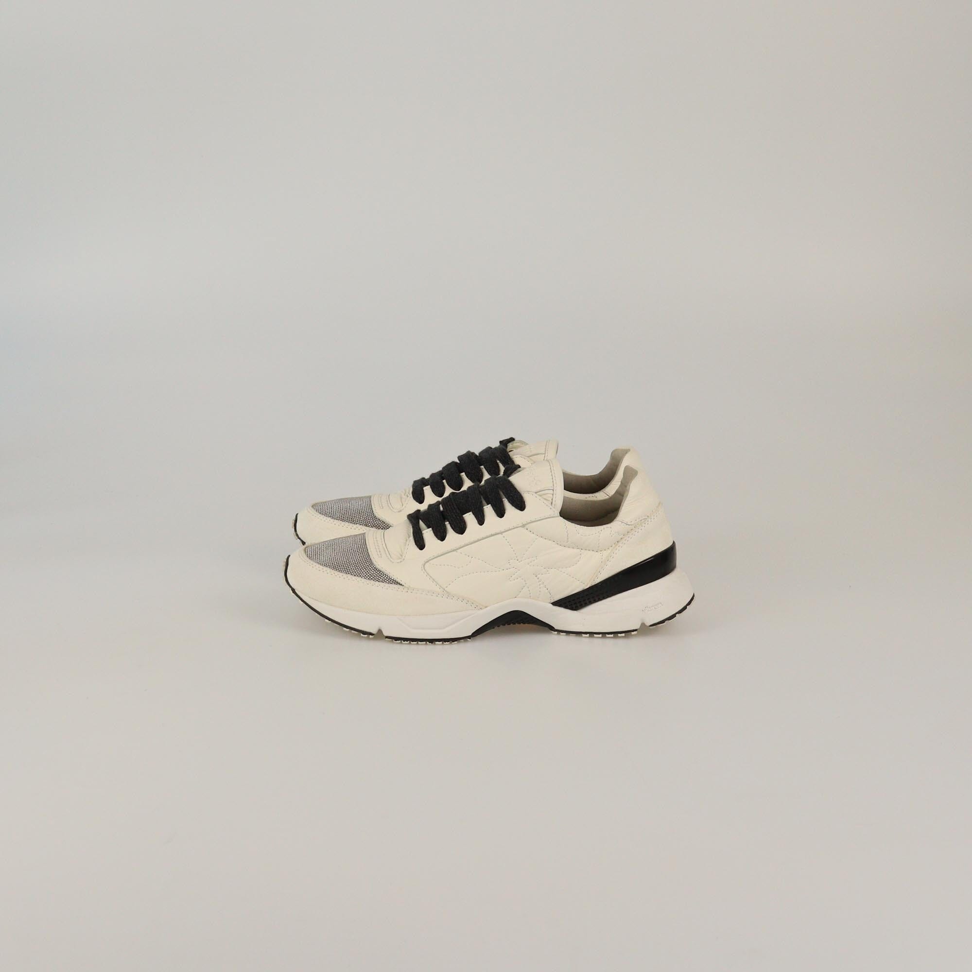 Brunello Cucinelli White Beaded Low Top Sneakers Womens Brunello Cucinelli