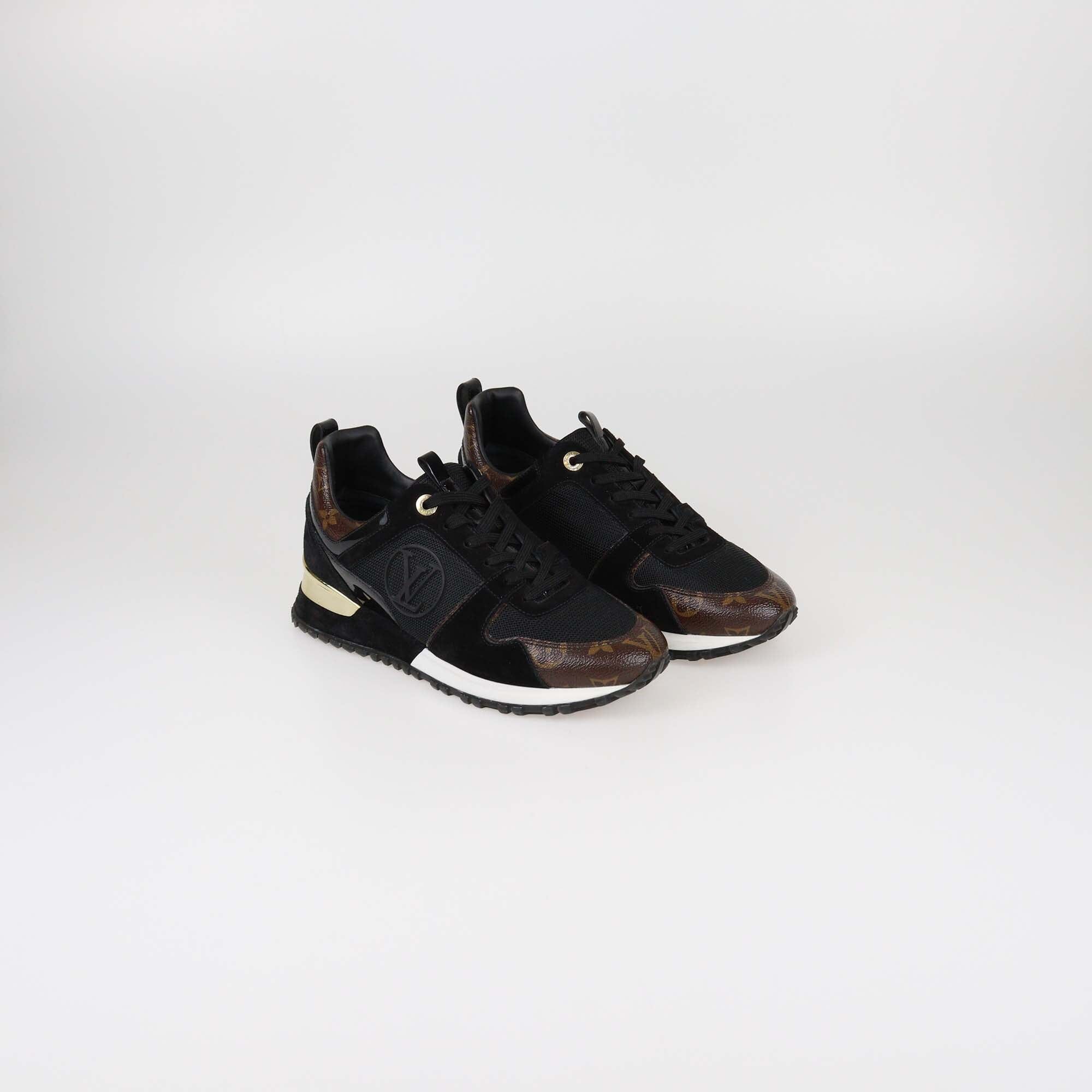 Louis Vuitton Black Monogram Run Away Sneakers Womens Louis Vuitton