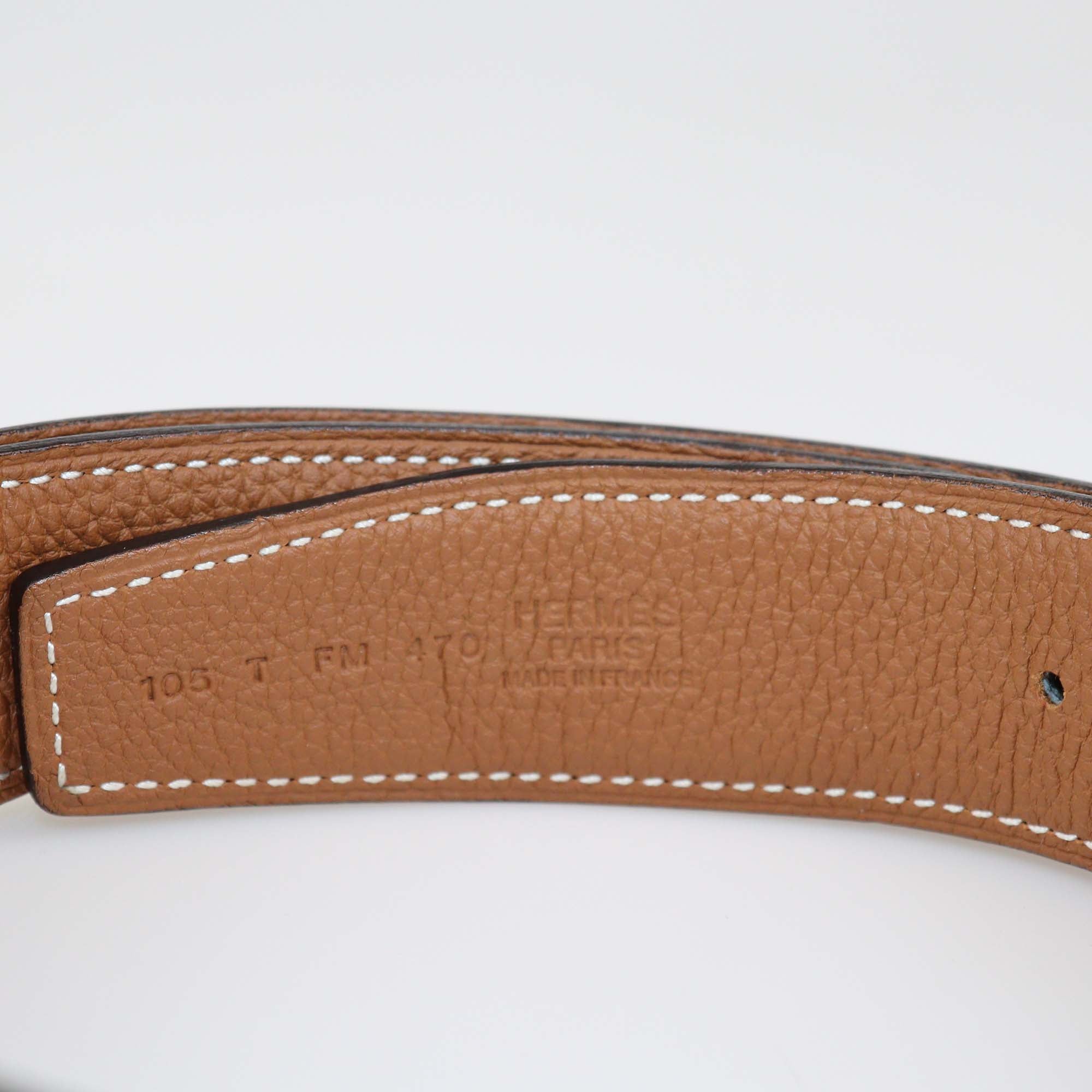 Hermes Black/Gold Box Calf and Togo Leather Reversible H Au Carre Buckle Belt