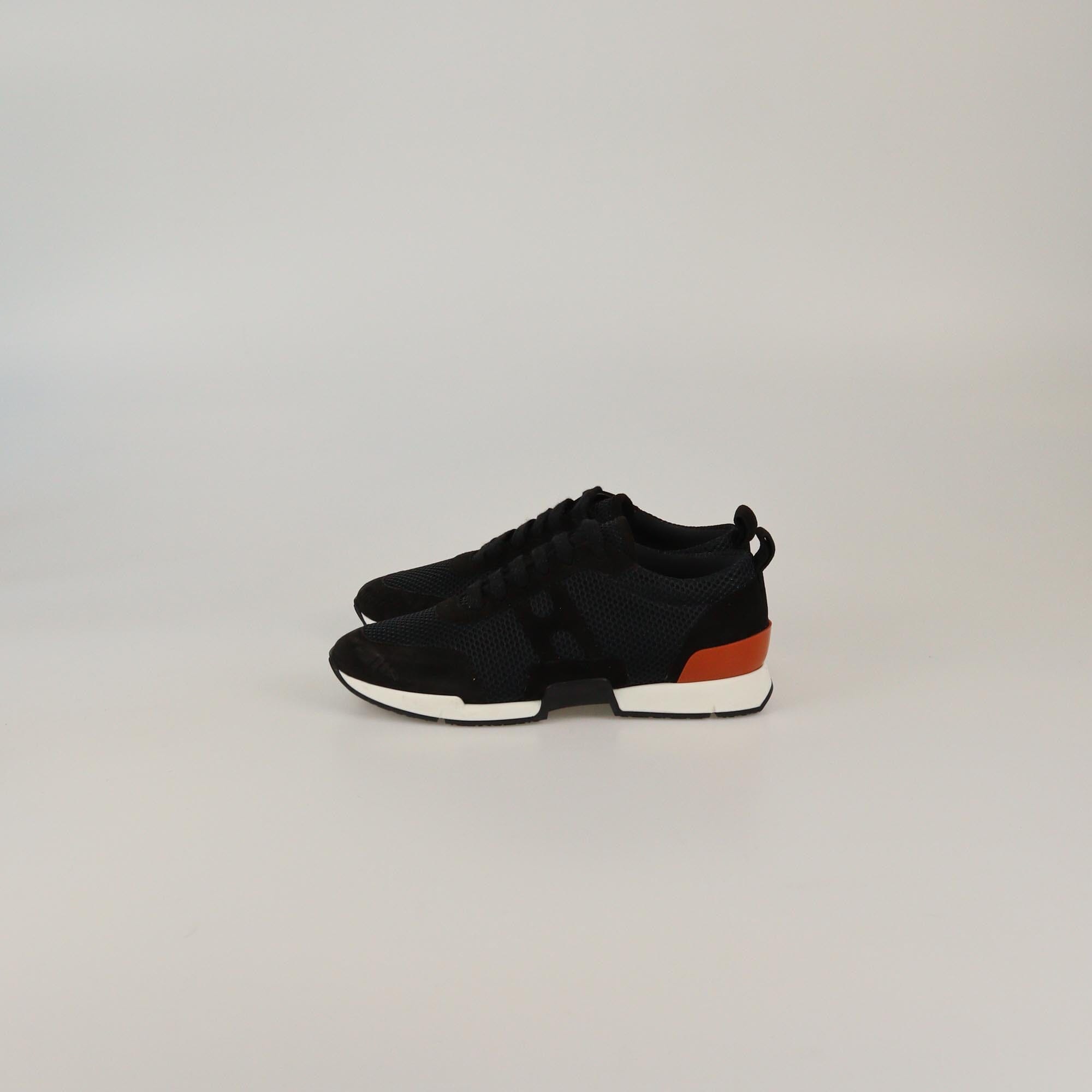 Hermes Black/Brown Mesh Low Top Sneakers Womens Hermes