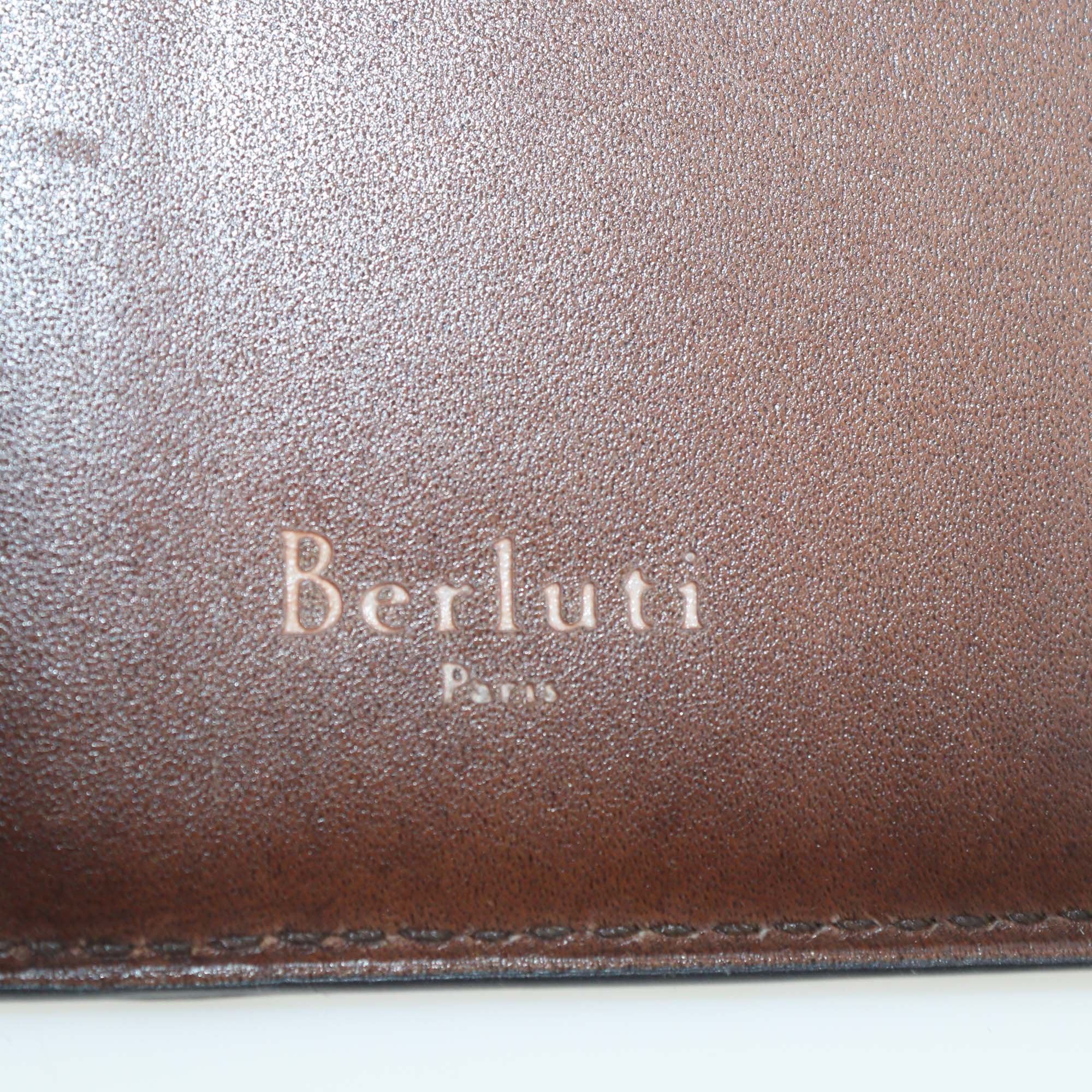 Berluti Browm Ombre Leather Makore Scritto Compact Bifold Wallet