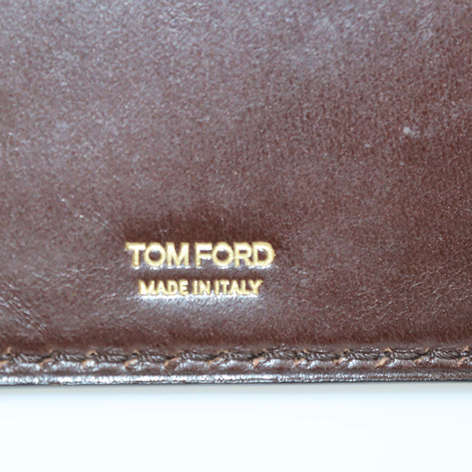 Tom Ford Dark Brown Leather Bifold Wallet