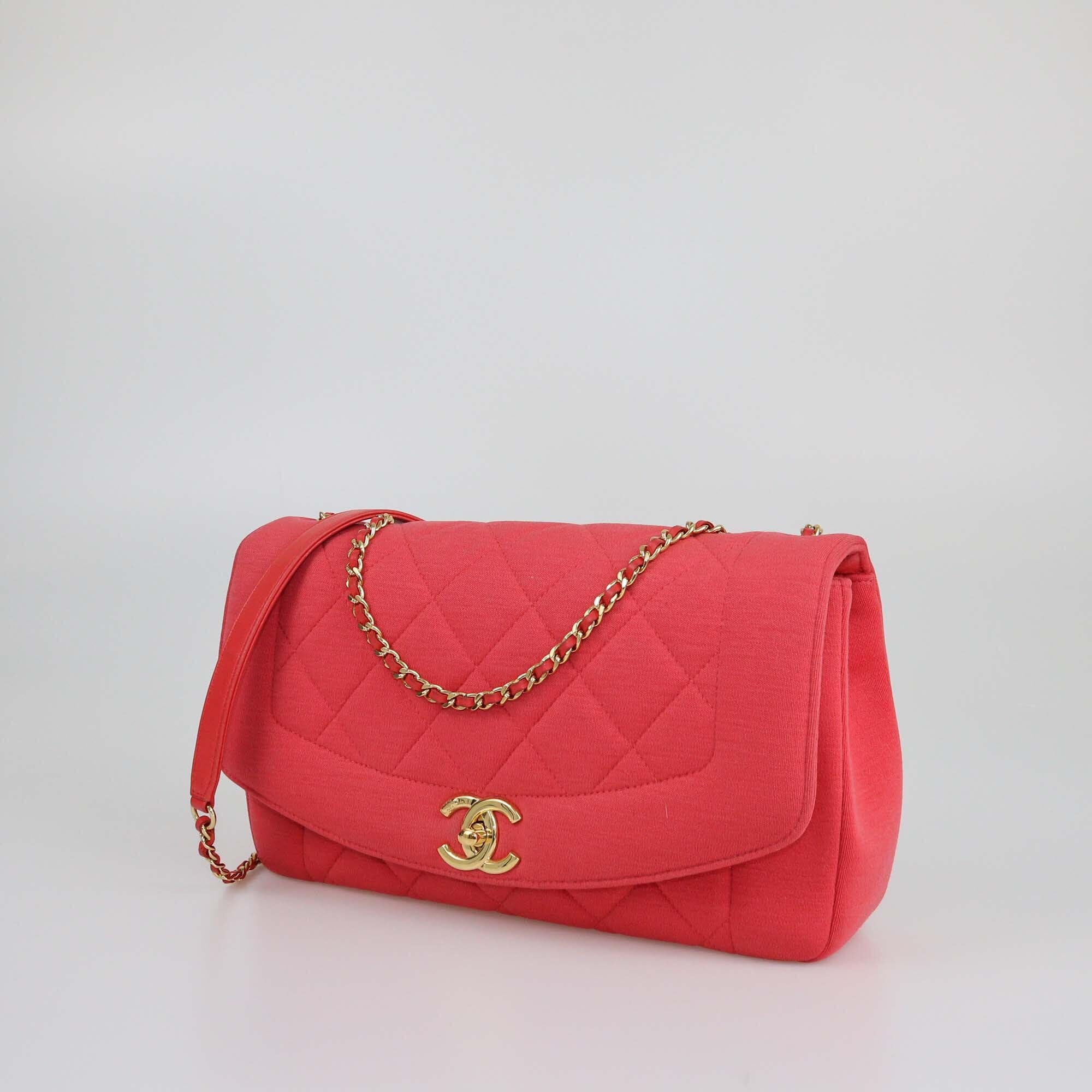 Chanel Blush Pink Quilted Jersey Diana Flap Bag Womens Chanel