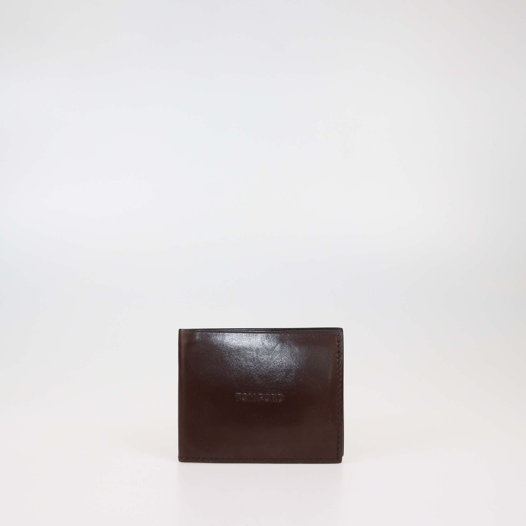 Tom Ford Dark Brown Leather Bifold Wallet