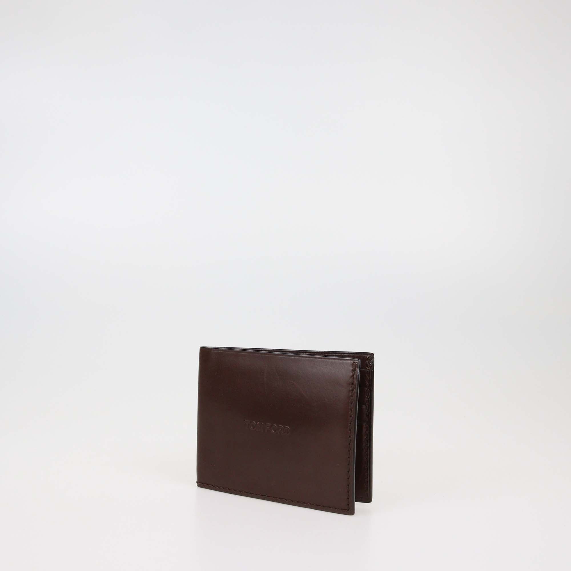 Tom Ford Dark Brown Leather Bifold Wallet