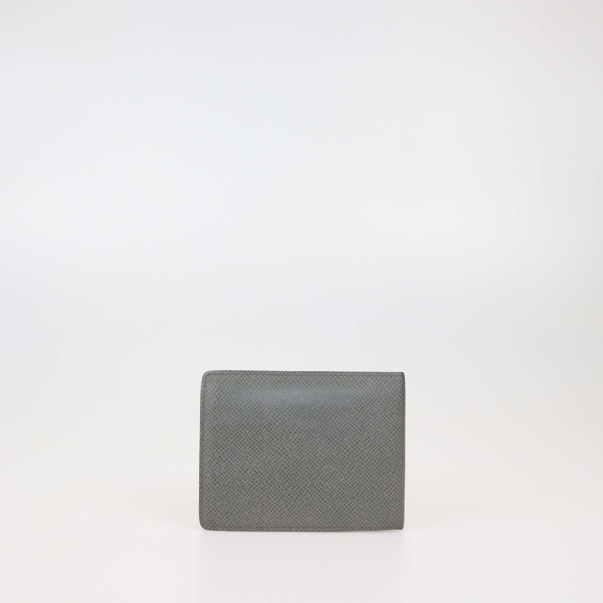 Louis Vuitton Grey Taiga Leather Multiple CC Bifold Wallet